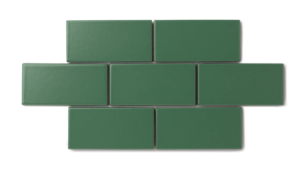 2x2 Straight Set Sheeted Natural Press Ceramic Mosaic Tile in Viridian Matte - Storm Tile LLC