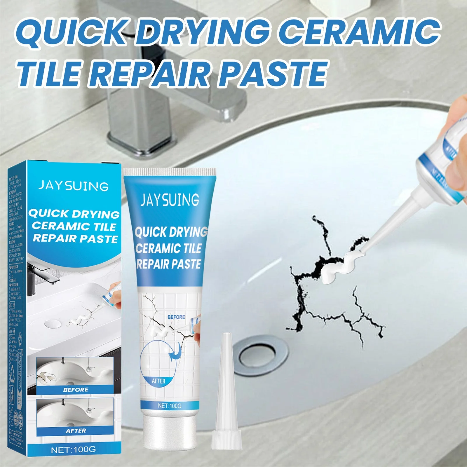 Tile Repair Glue, Bathtub Marble Furniture Floor Tile Toilet Crack Repair Glue Paste - Storm Tile LLC