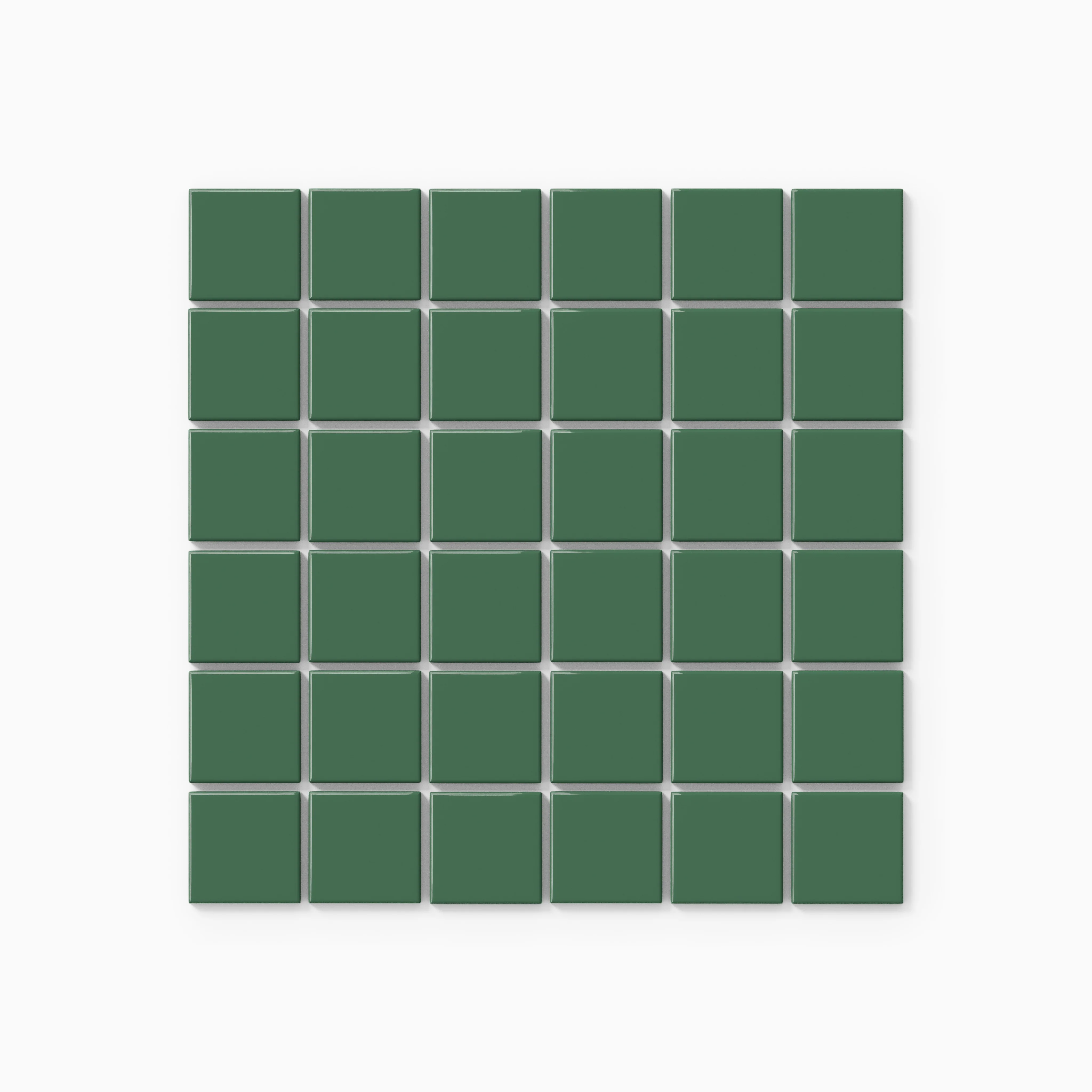 2x2 Straight Set Sheeted Natural Press Ceramic Mosaic Tile in Viridian Gloss - Storm Tile LLC