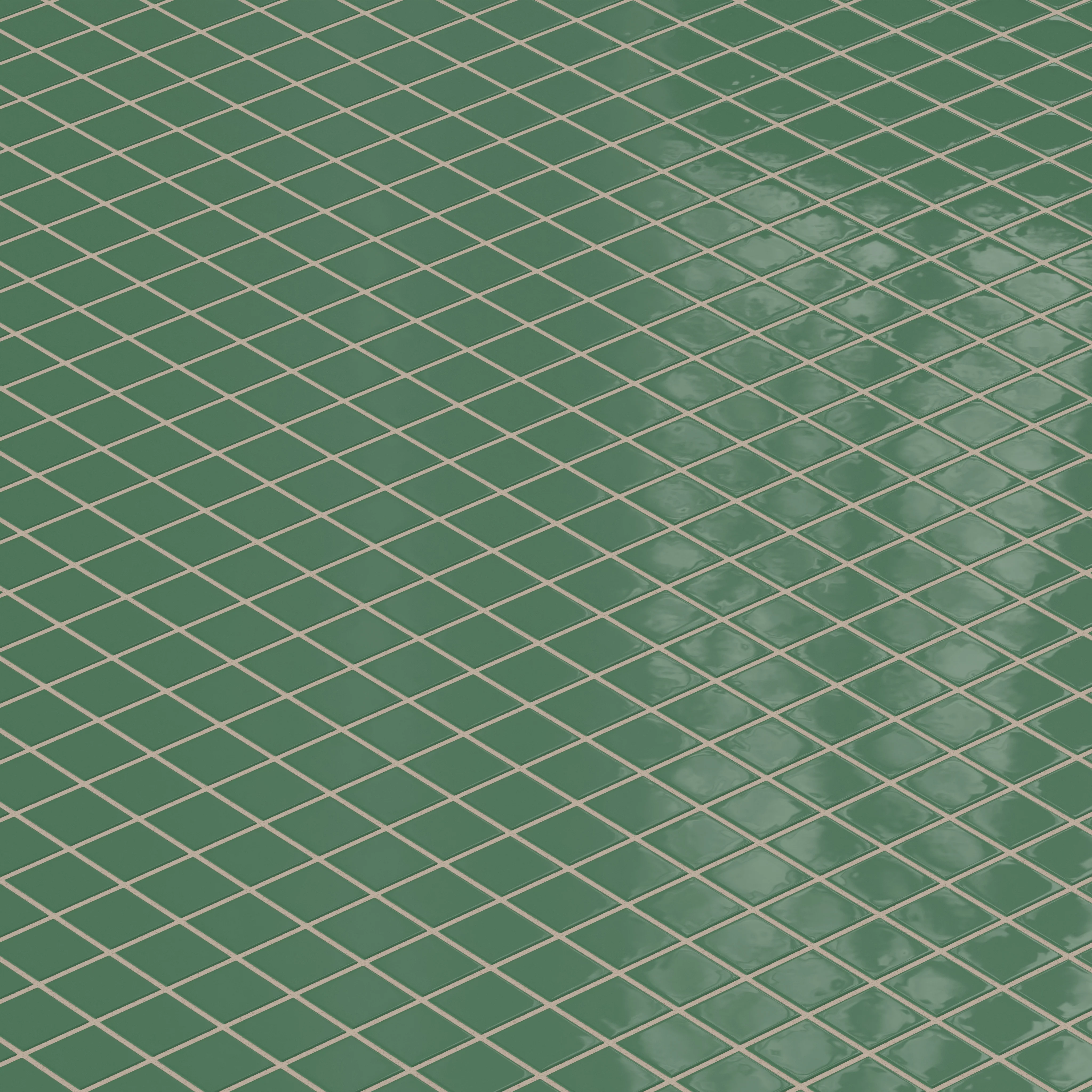 2x2 Straight Set Sheeted Natural Press Ceramic Mosaic Tile in Viridian Gloss - Storm Tile LLC