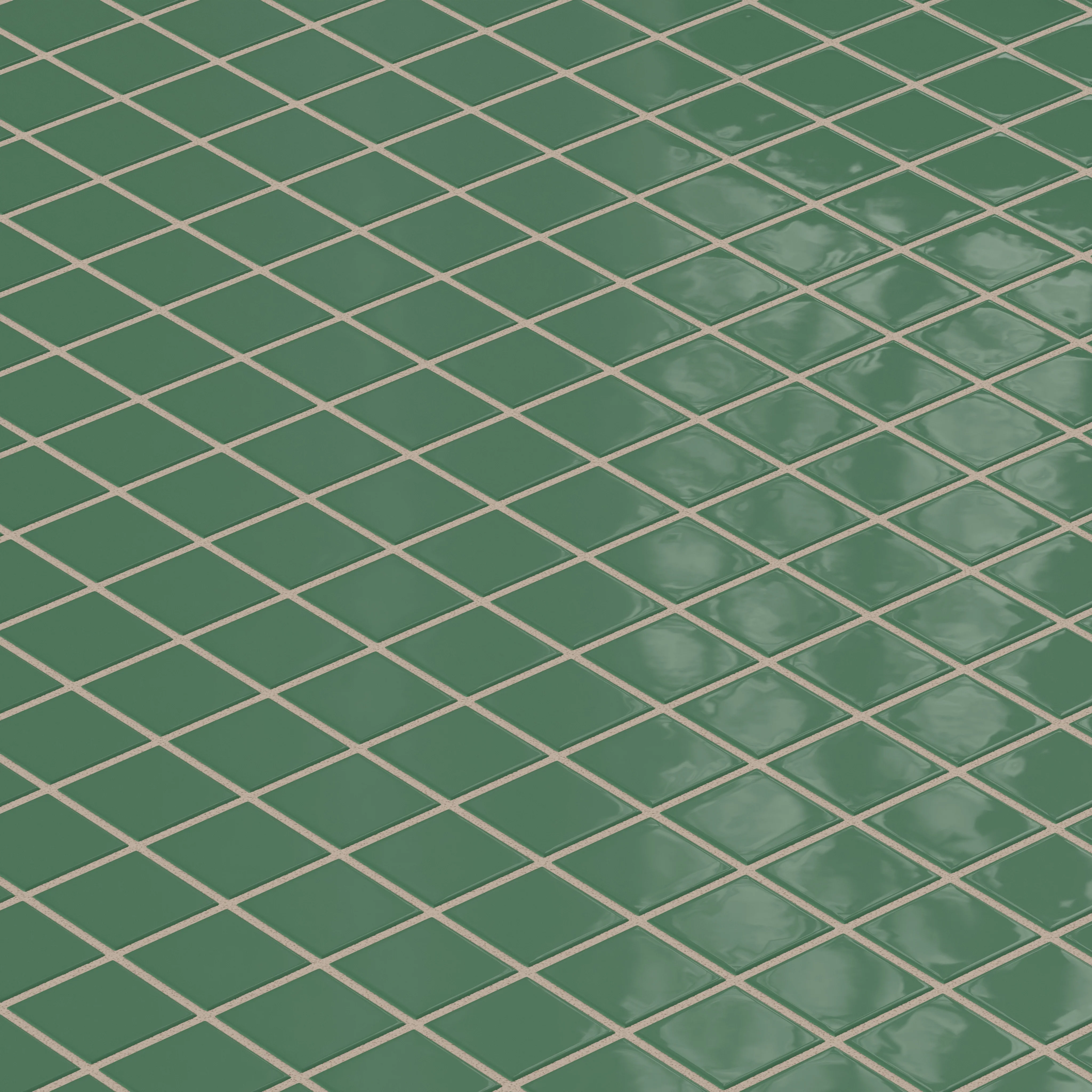 2x2 Straight Set Sheeted Natural Press Ceramic Mosaic Tile in Viridian Gloss - Storm Tile LLC