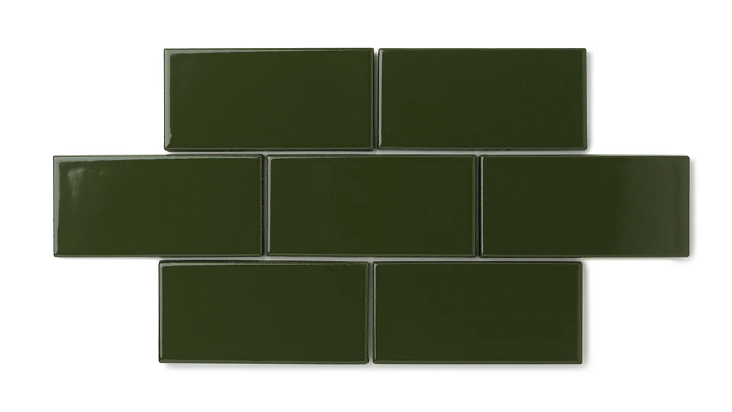 3x3 Straight Set Sheeted Natural Press Ceramic Mosaic Tile in Green Apatite Gloss - Storm Tile LLC