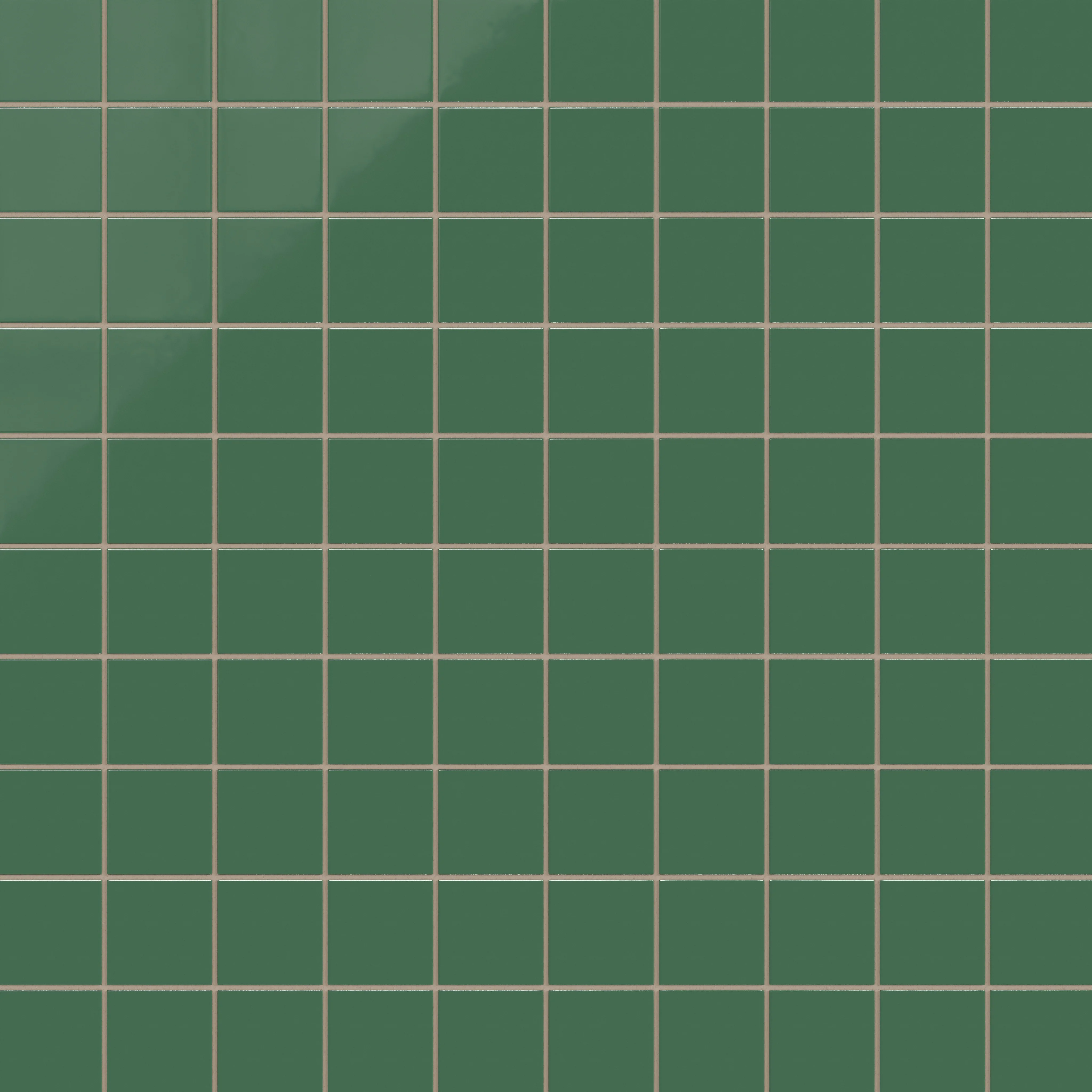 3x3 Straight Set Sheeted Natural Press Ceramic Mosaic Tile in Viridian Gloss - Storm Tile LLC