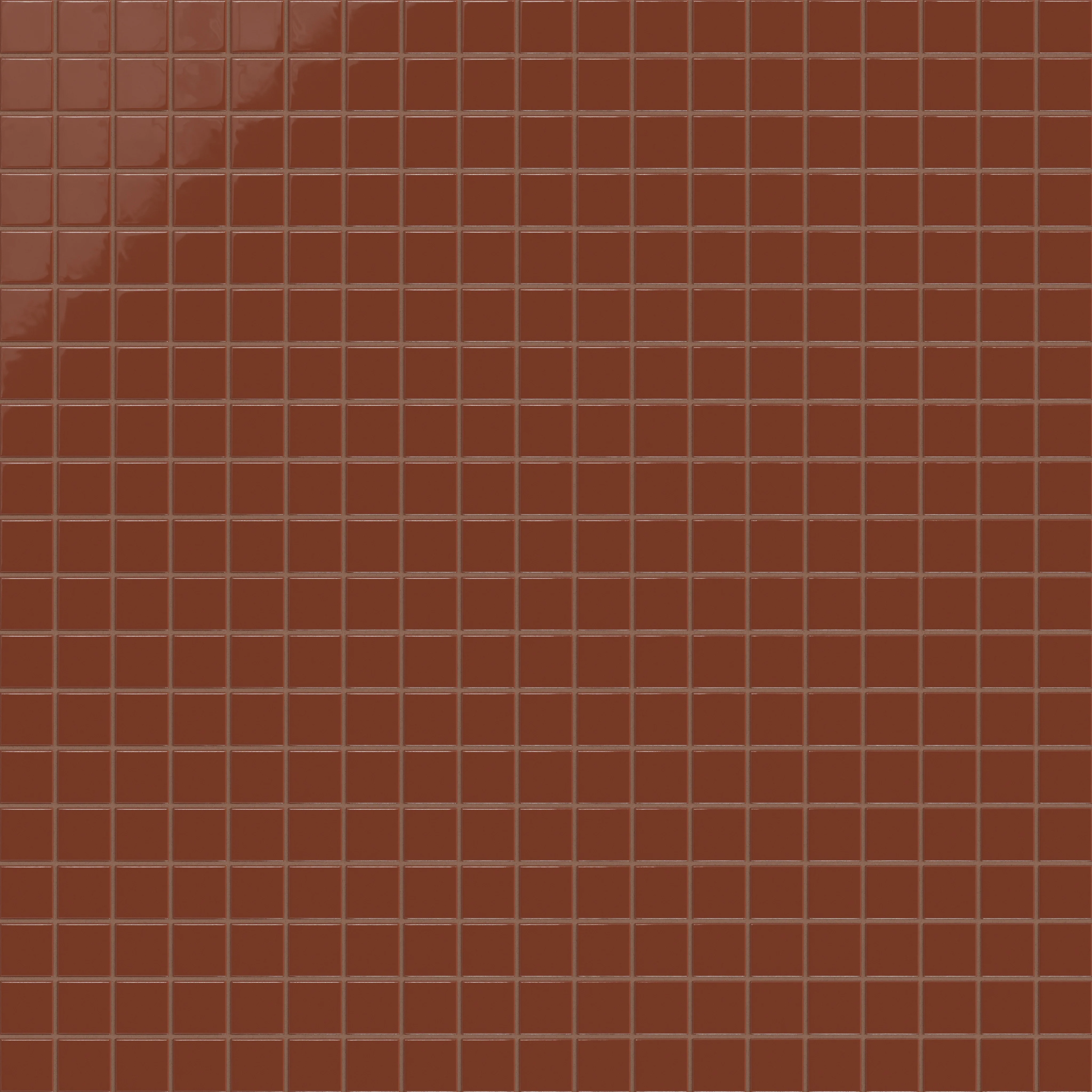2x2 Straight Set Sheeted Natural Press Ceramic Mosaic Tile in Red Iron Oxide Gloss - Storm Tile LLC