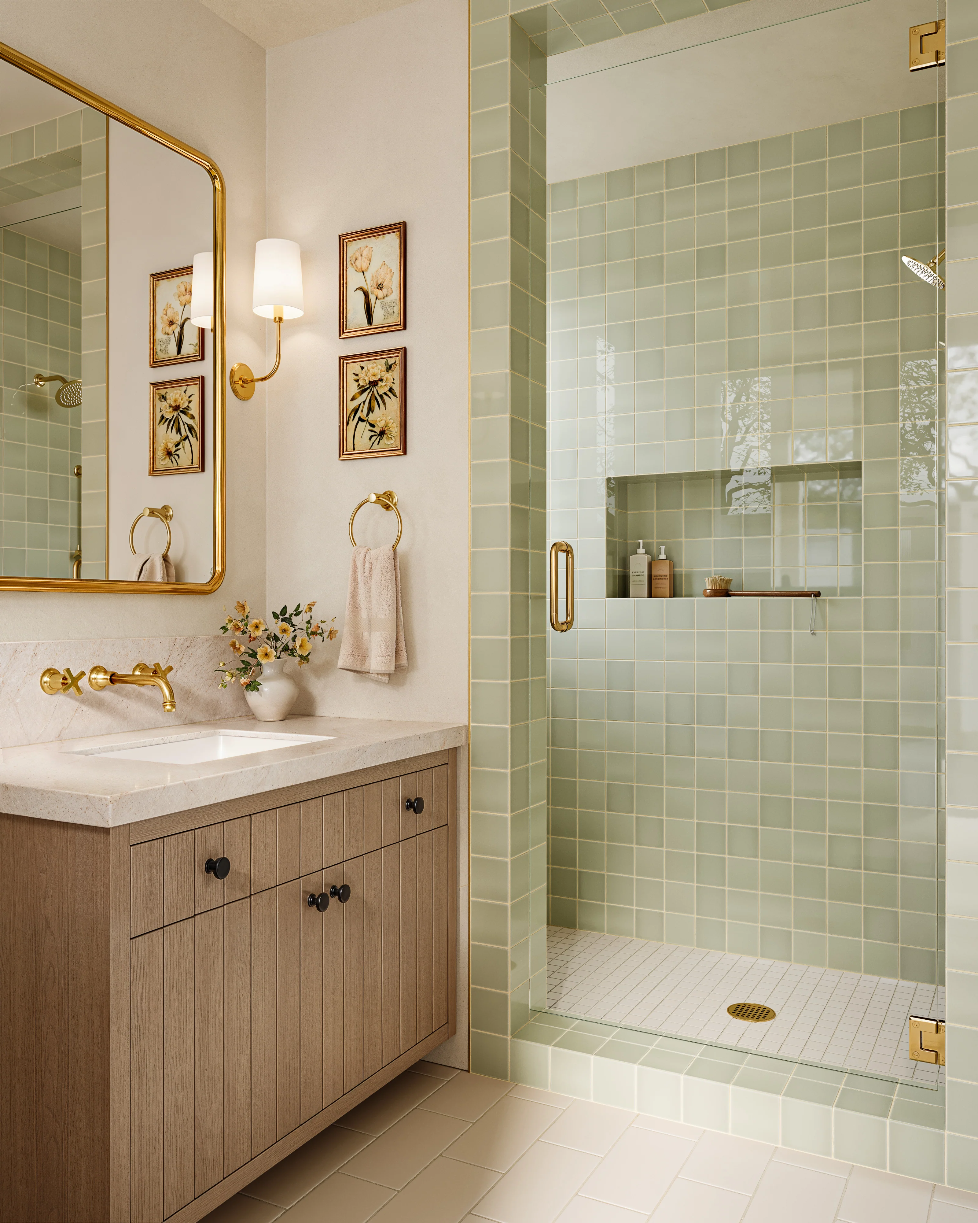 2x2 Straight Set Sheeted Natural Press Ceramic Mosaic Tile in Pearl Matte - Storm Tile LLC