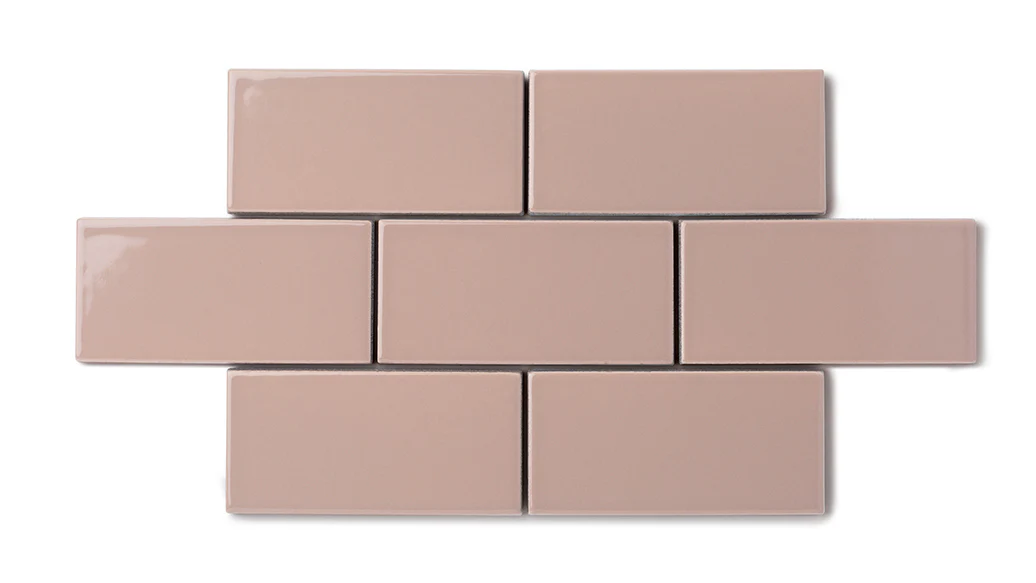 3x3 Straight Set Sheeted Natural Press Ceramic Mosaic Tile in Red Jasper Gloss - Storm Tile LLC