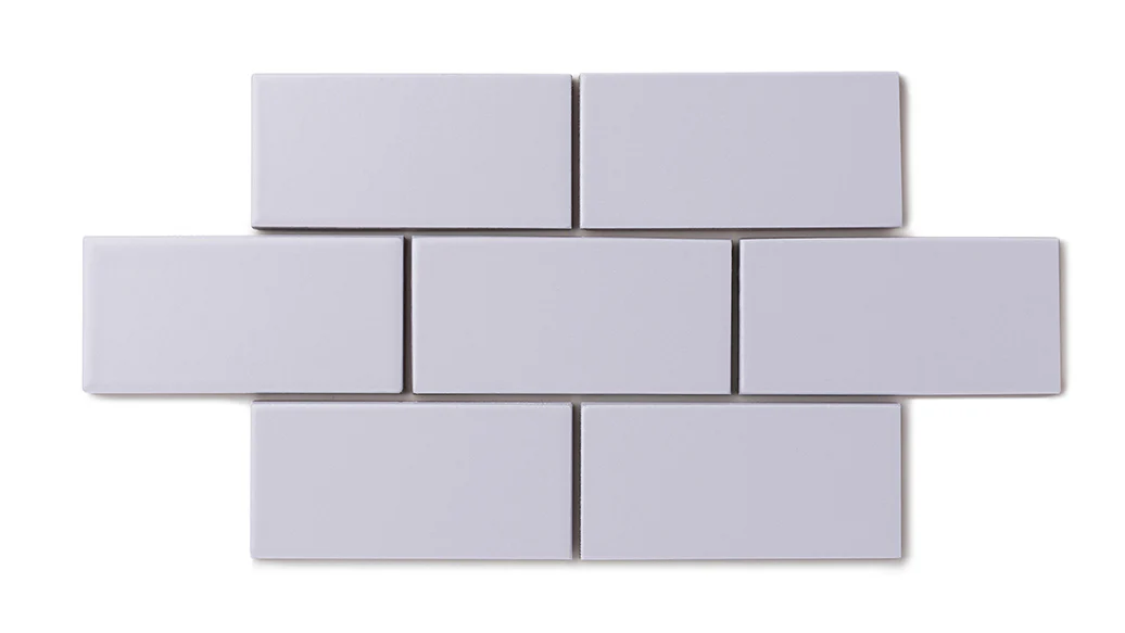 3x3 Straight Set Sheeted Natural Press Ceramic Mosaic Tile in Amethyst Matte - Storm Tile LLC
