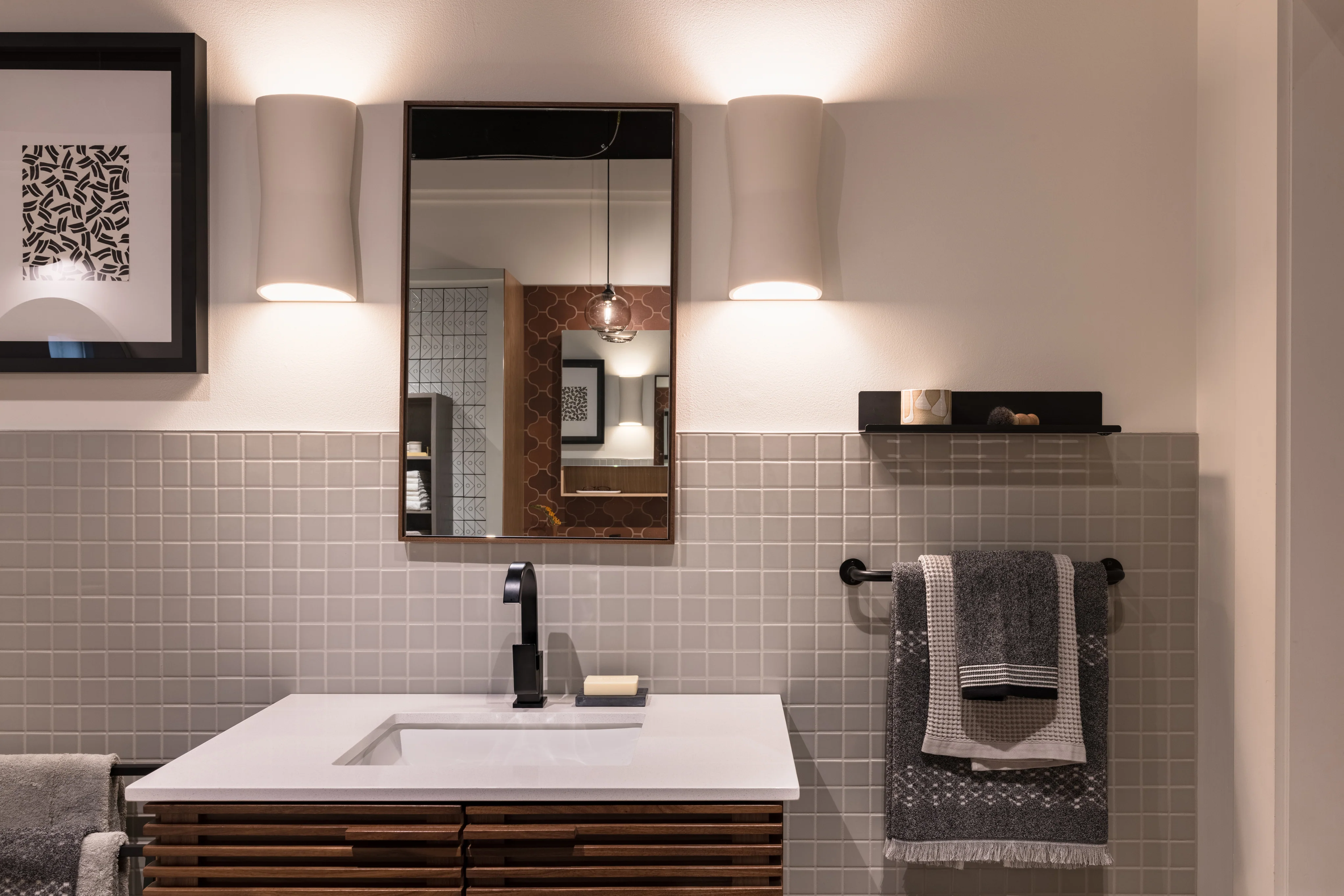 2x2 Straight Set Sheeted Natural Press Ceramic Mosaic Tile in Titanium Grey Matte - Storm Tile LLC