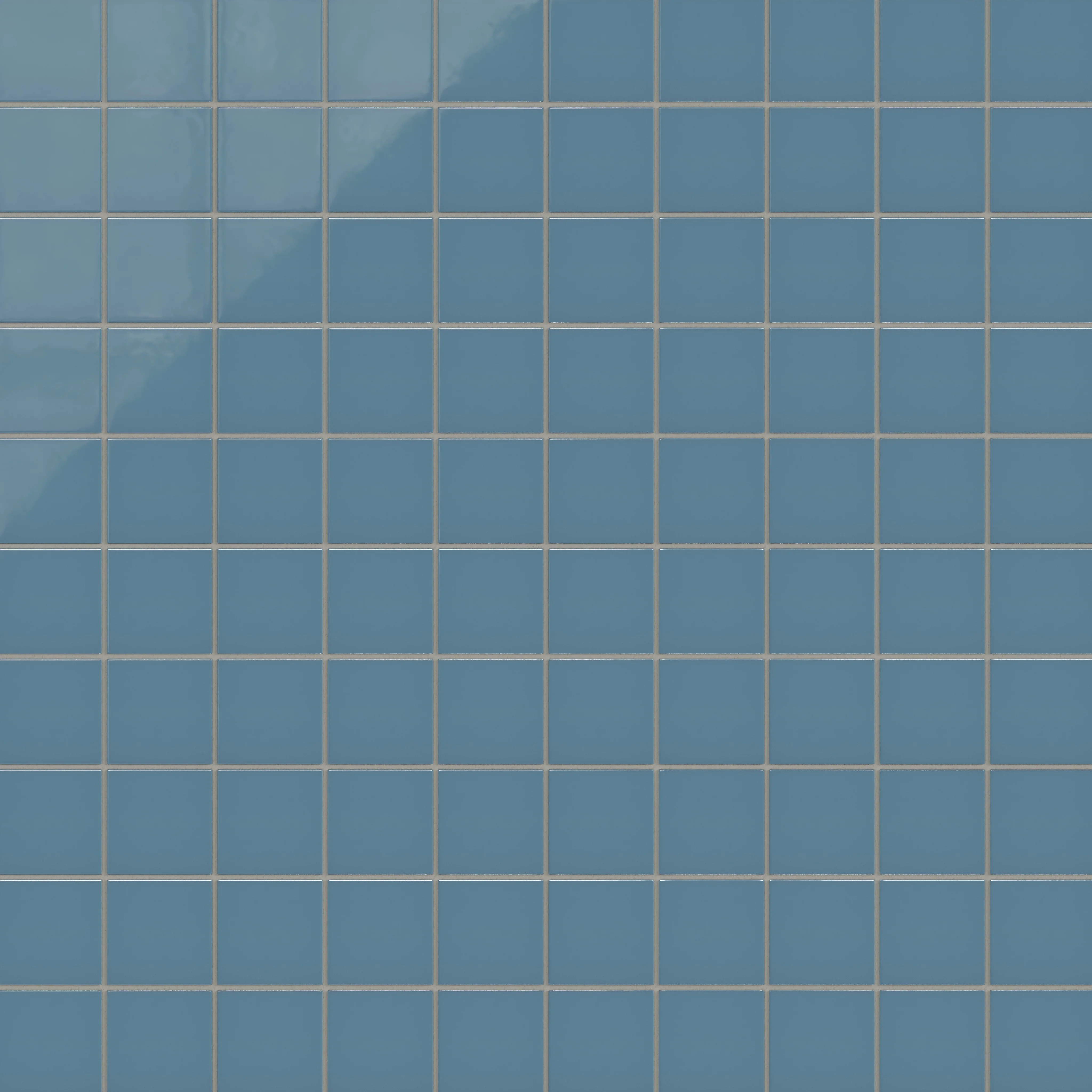 3x3 Straight Set Sheeted Natural Press Ceramic Mosaic Tile in Azurite Gloss - Storm Tile LLC