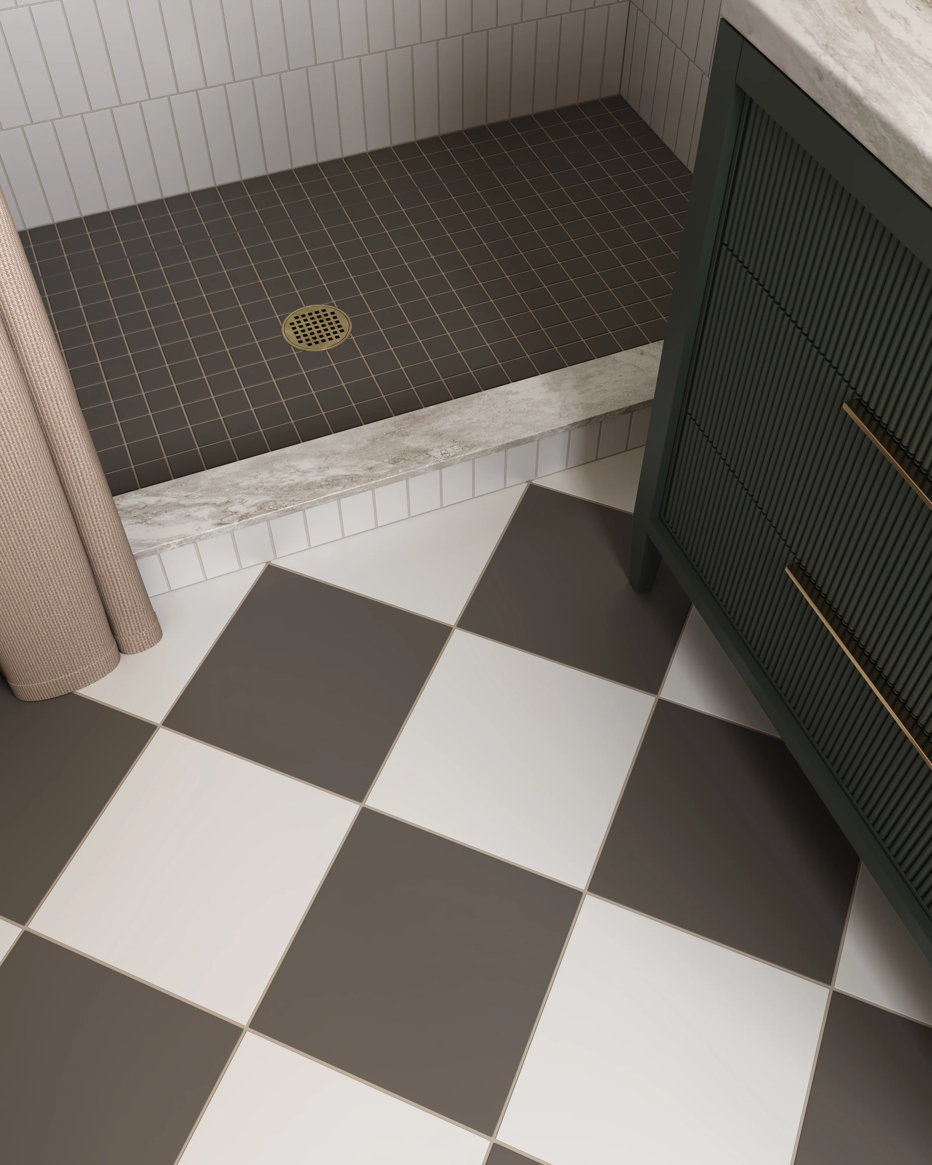 2x2 Straight Set Sheeted Natural Press Ceramic Mosaic Tile in Timberline Matte - Storm Tile LLC