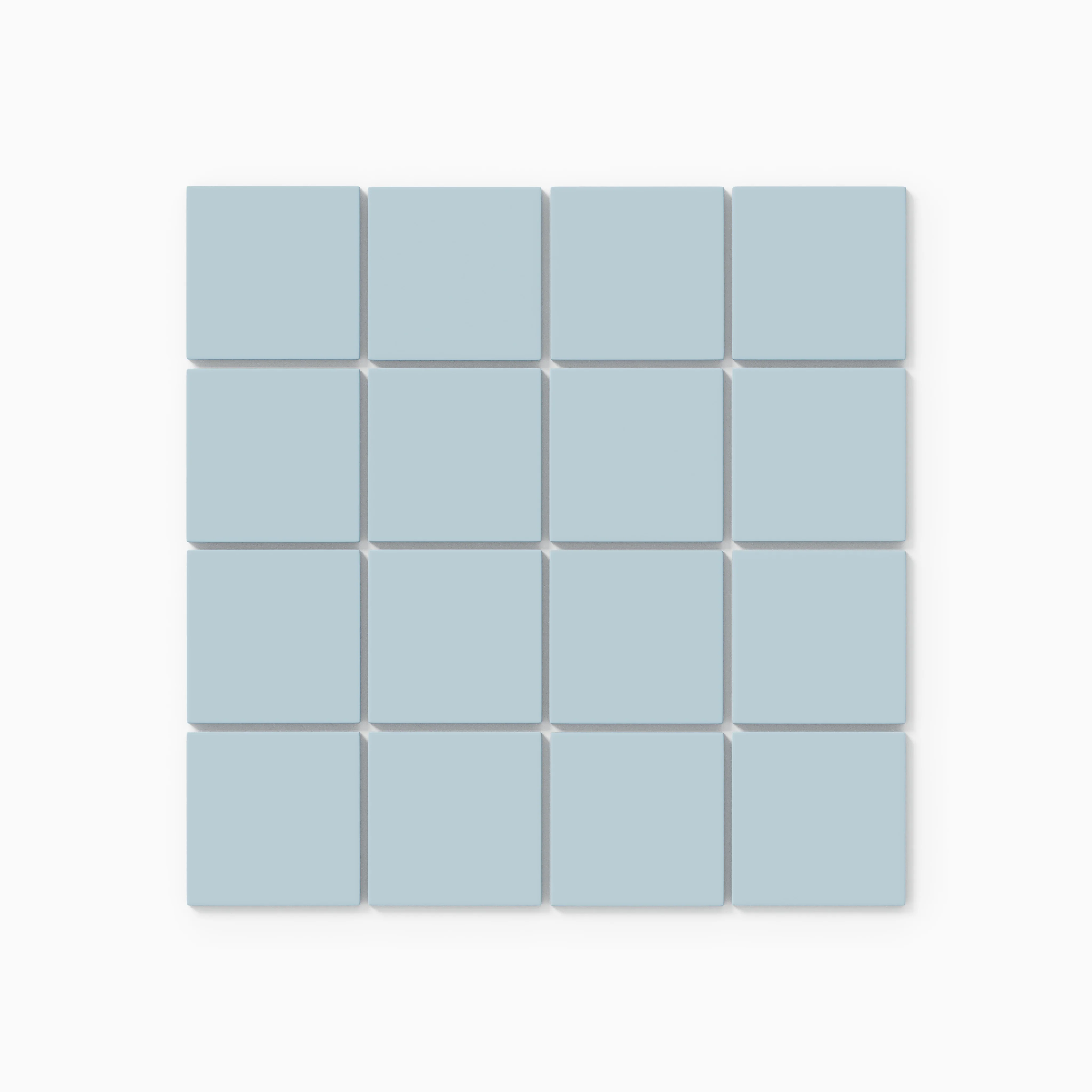 3x3 Straight Set Sheeted Natural Press Ceramic Mosaic Tile in Egyptian Blue Matte - Storm Tile LLC
