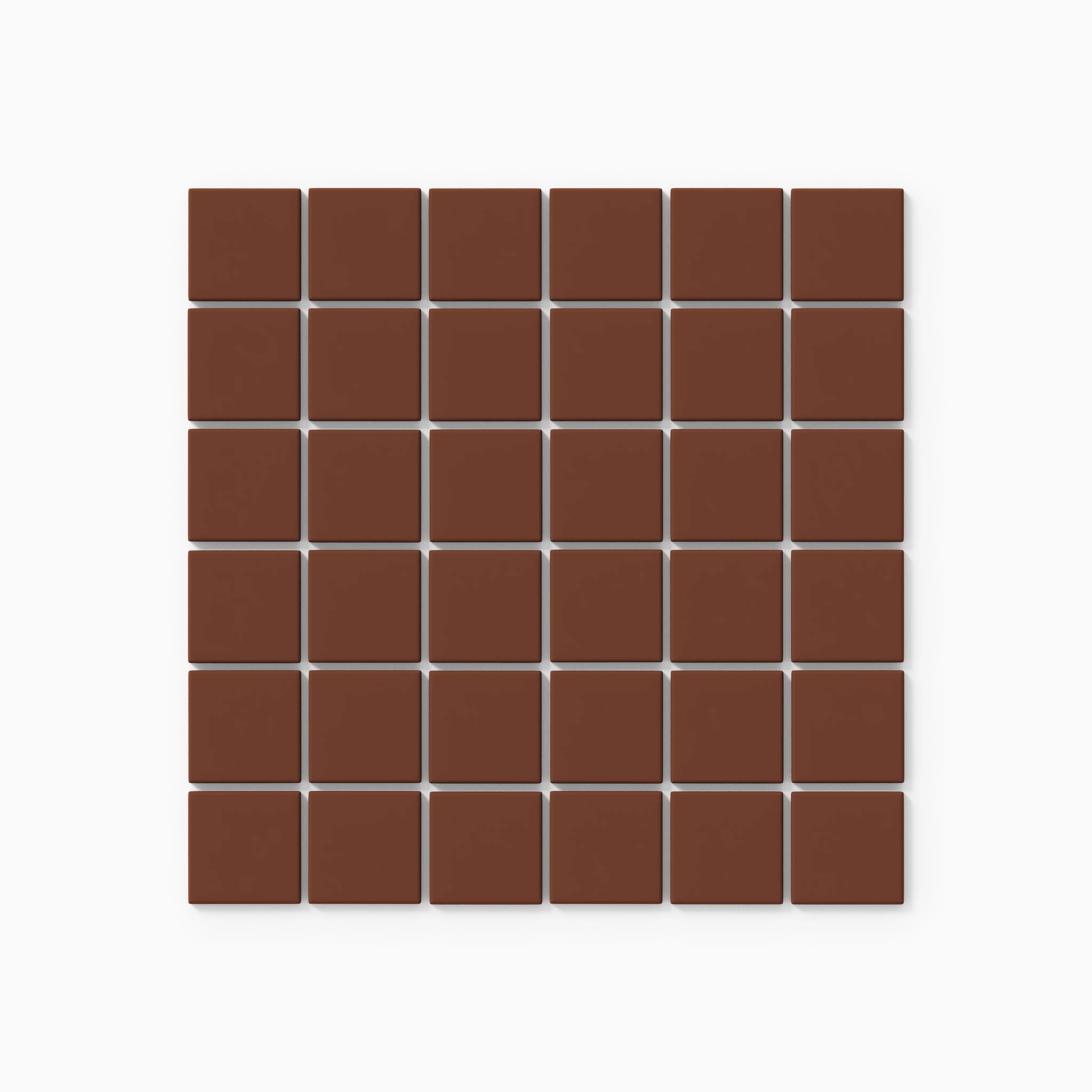 2x2 Straight Set Sheeted Natural Press Ceramic Mosaic Tile in Red Iron Oxide Matte - Storm Tile LLC
