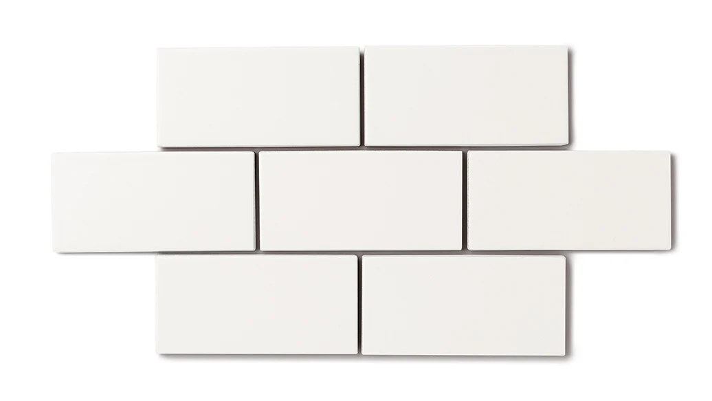 3x3 Straight Set Sheeted Natural Press Ceramic Mosaic Tile in Flake White Matte - Storm Tile LLC