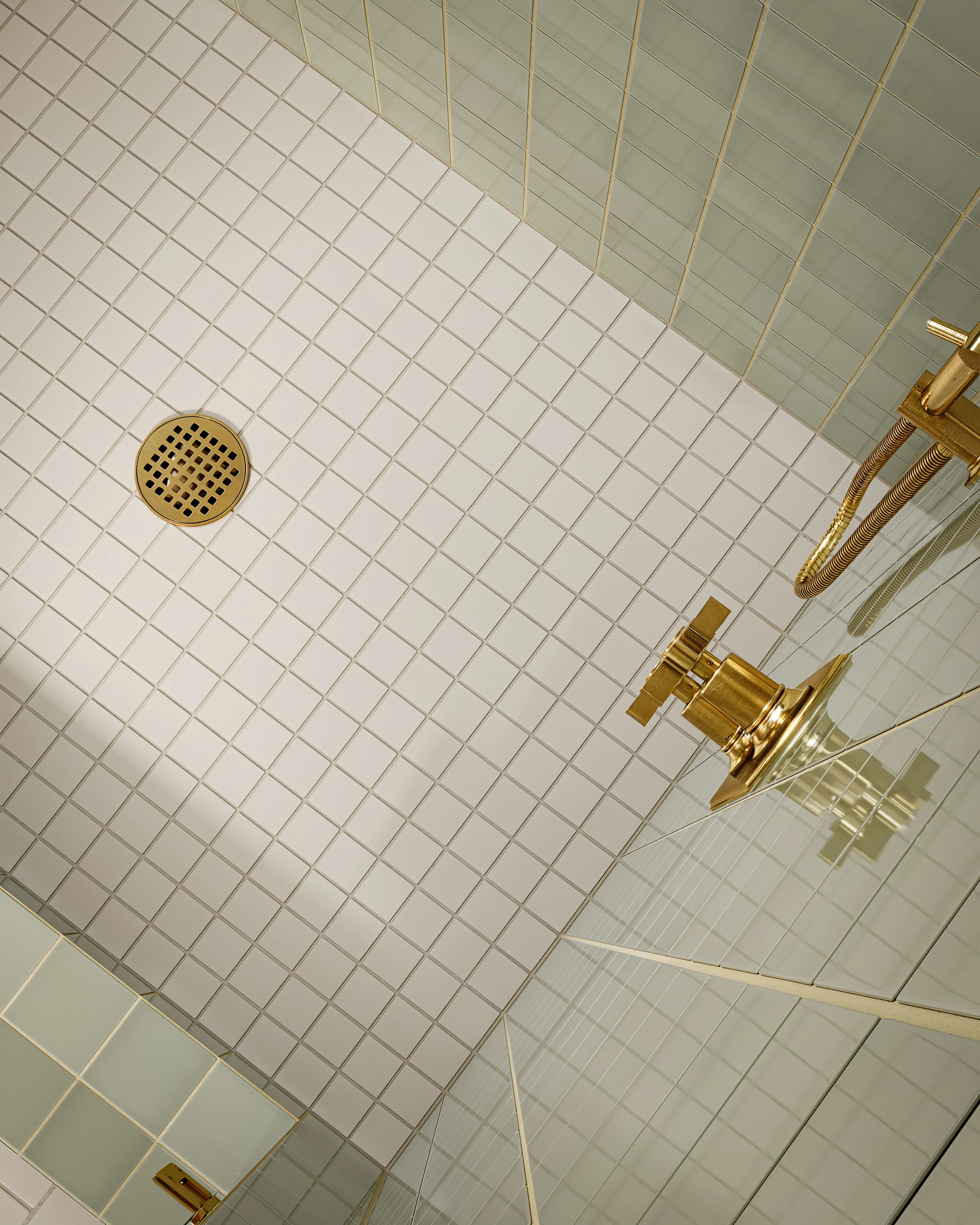 2x2 Straight Set Sheeted Natural Press Ceramic Mosaic Tile in Pearl Matte - Storm Tile LLC