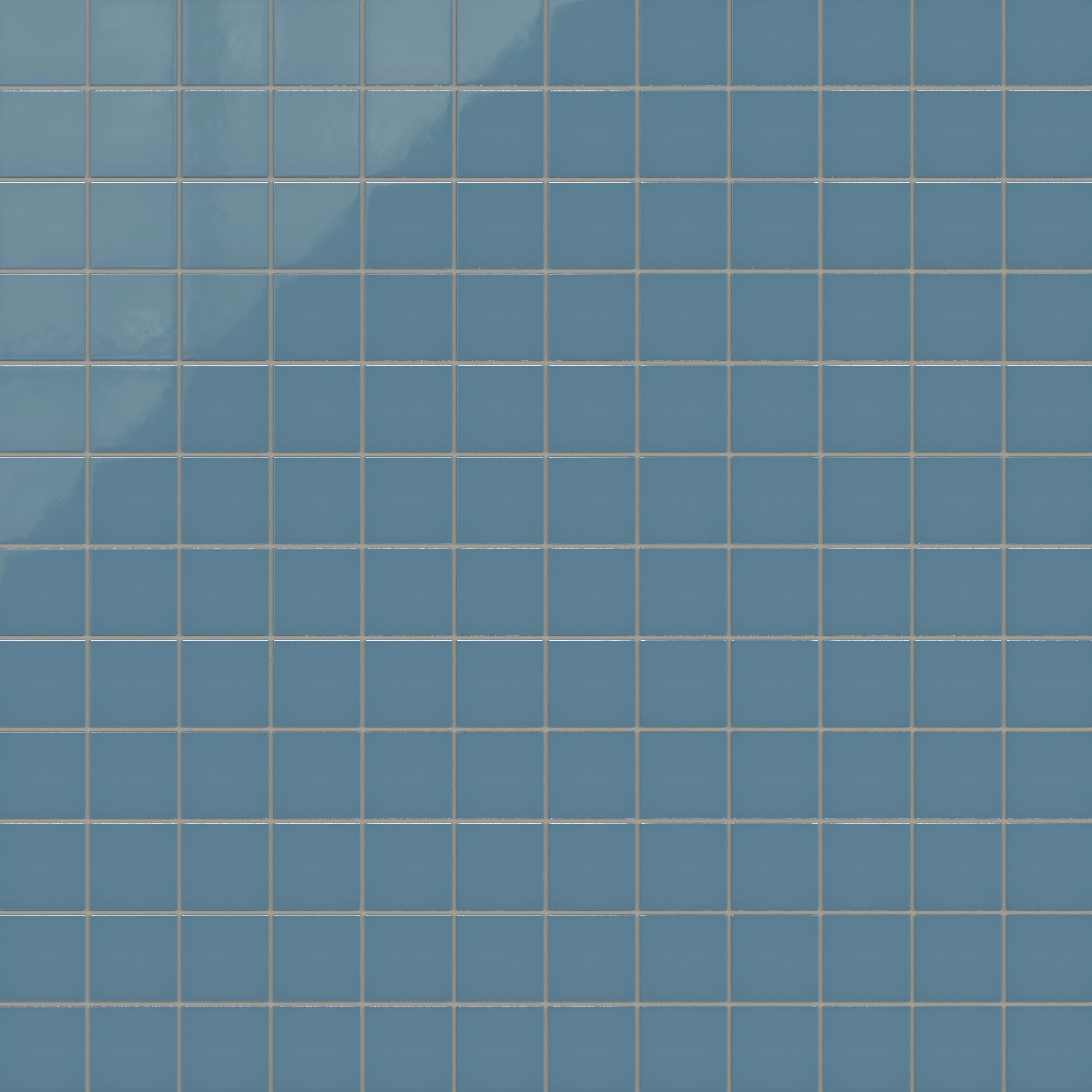 3x3 Straight Set Sheeted Natural Press Ceramic Mosaic Tile in Azurite Gloss - Storm Tile LLC
