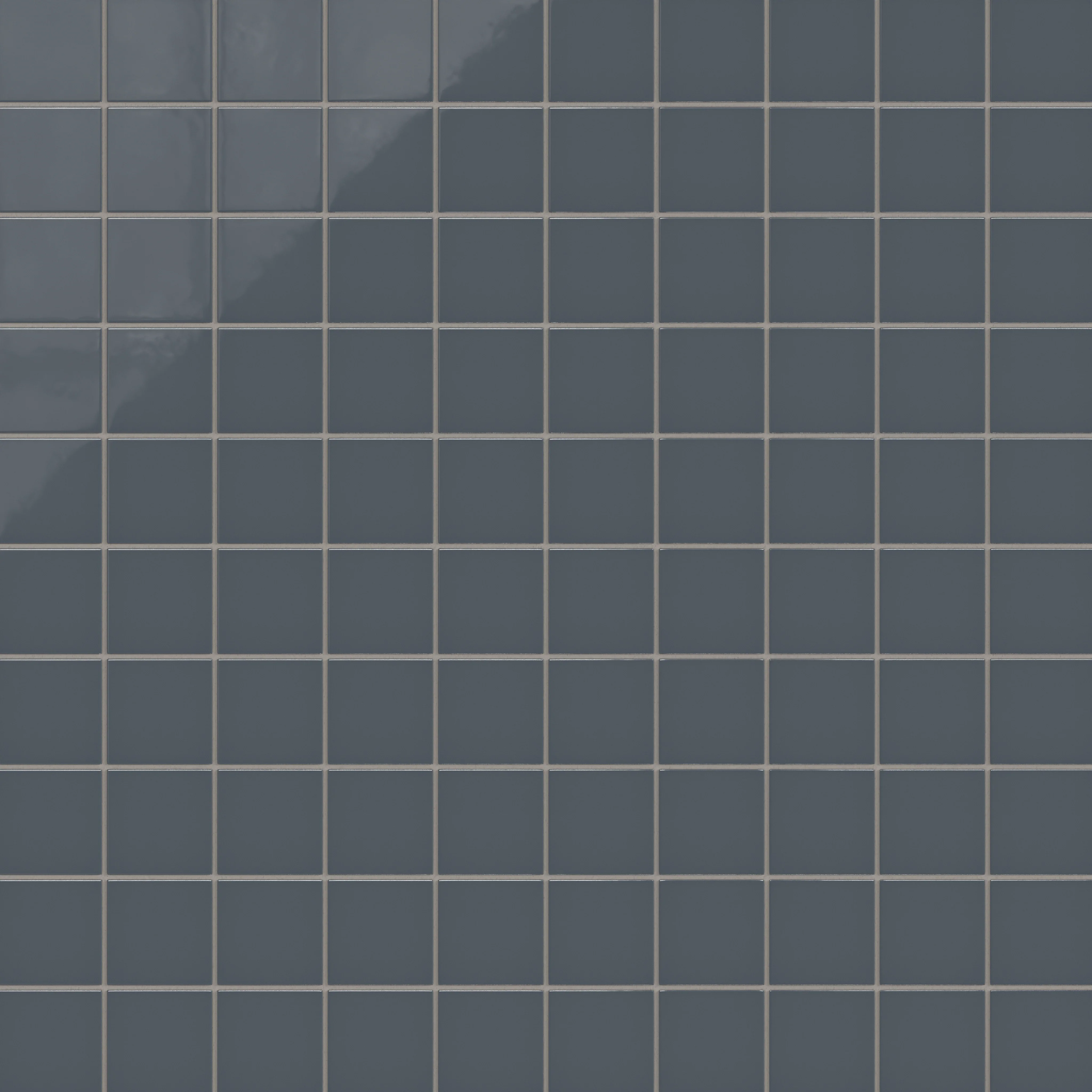 3x3 Straight Set Sheeted Natural Press Ceramic Mosaic Tile in Indigo Gloss - Storm Tile LLC