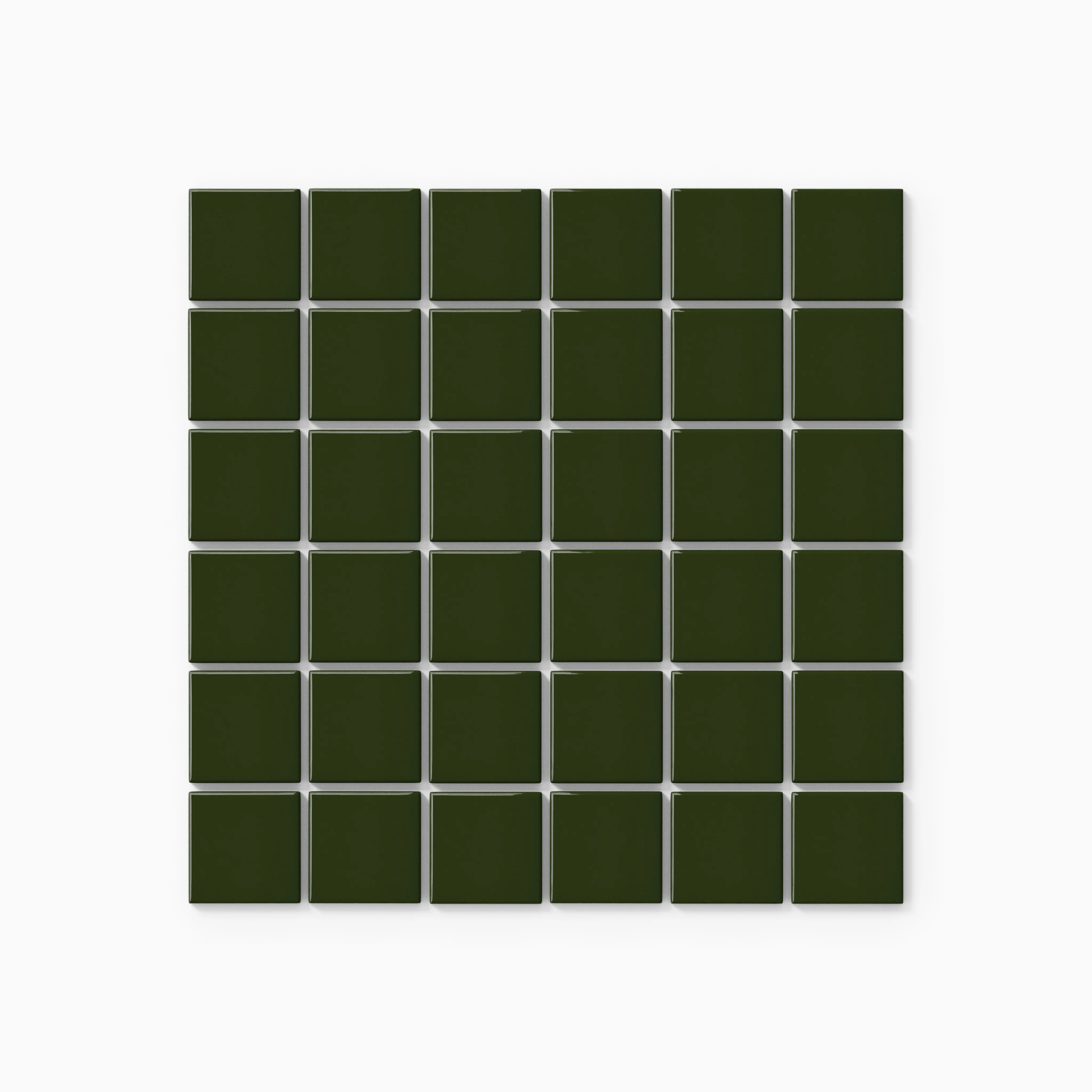 2x2 Straight Set Sheeted Natural Press Ceramic Mosaic Tile in Green Apatite Gloss - Storm Tile LLC