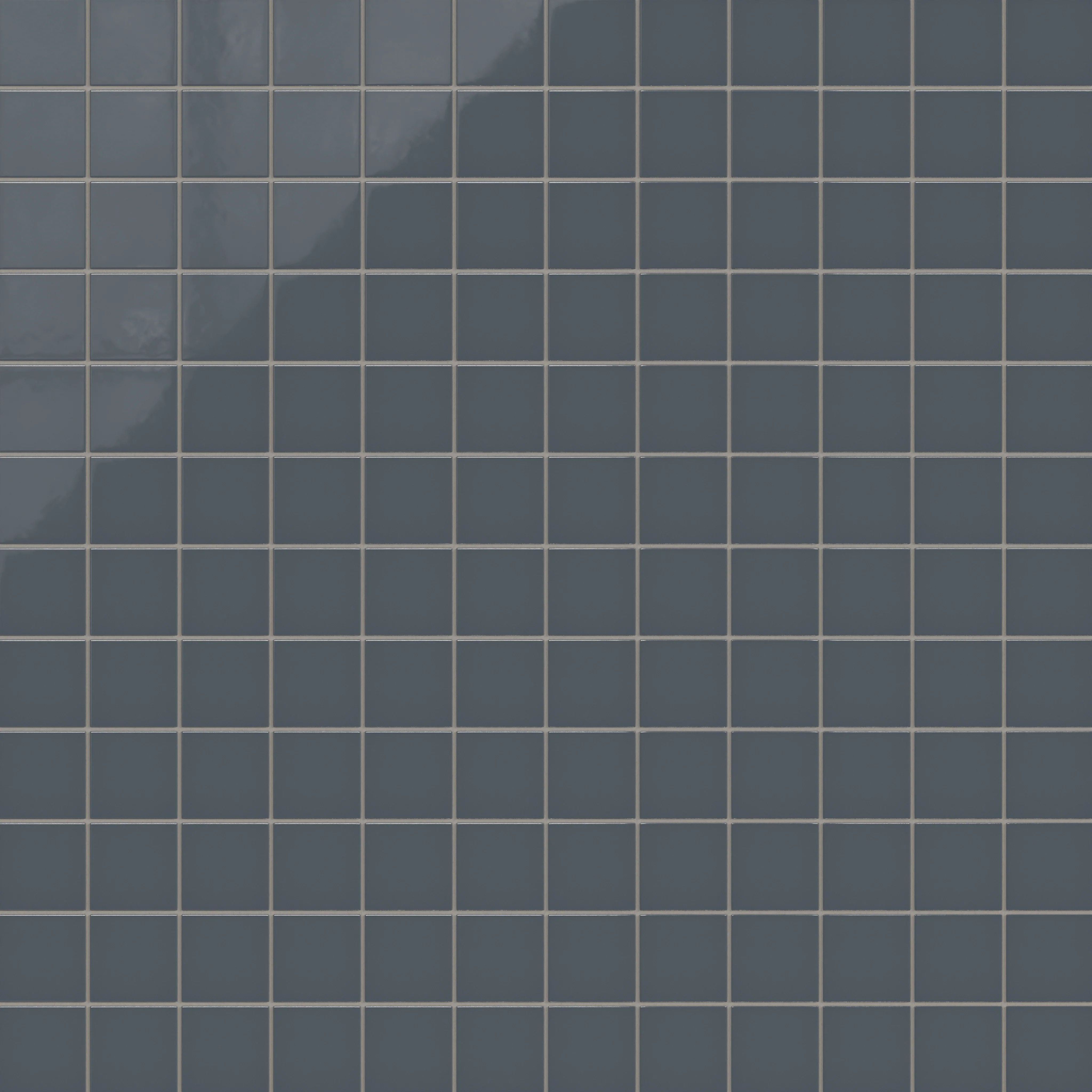 3x3 Straight Set Sheeted Natural Press Ceramic Mosaic Tile in Indigo Gloss - Storm Tile LLC