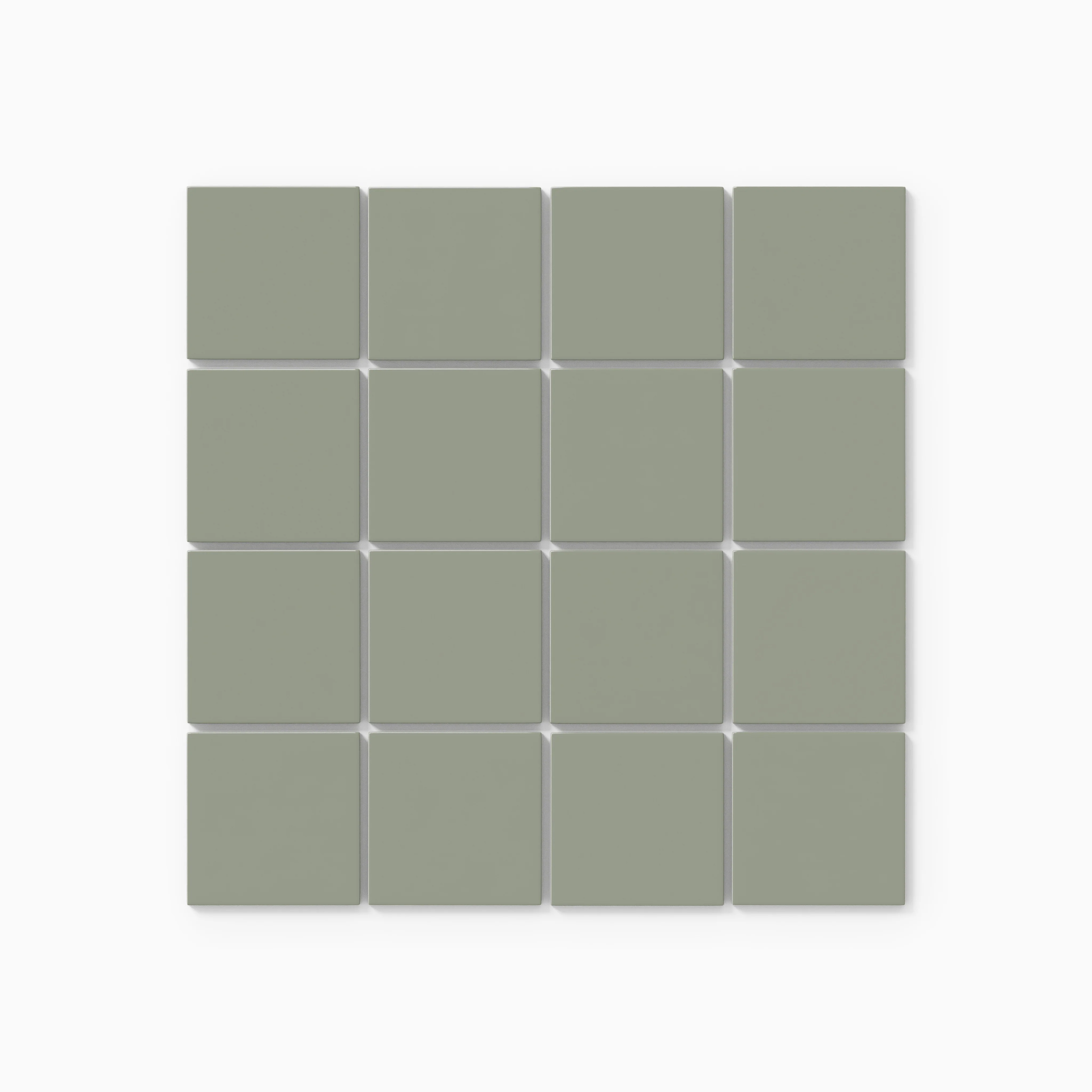 3x3 Straight Set Sheeted Natural Press Ceramic Mosaic Tile in Terre Verte Gloss - Storm Tile LLC