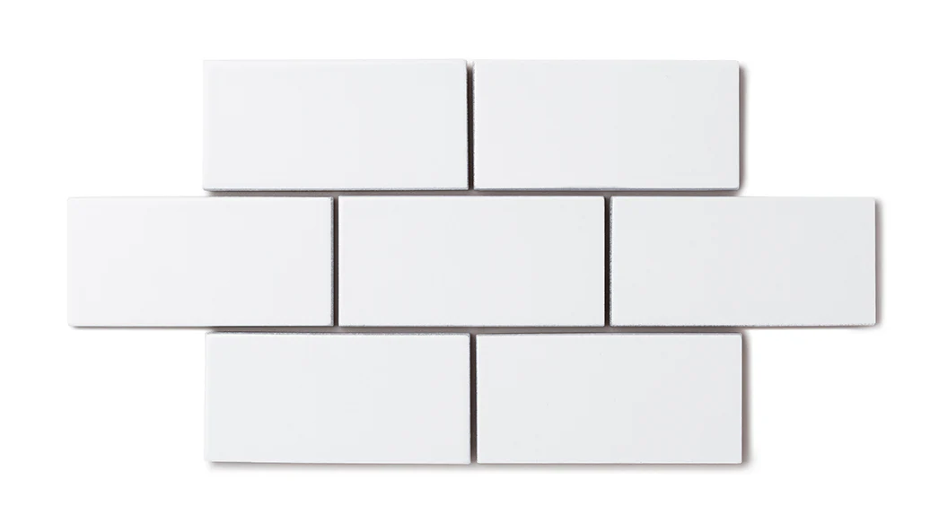 2x4 Half Offset Sheeted Natural Press Ceramic Mosaic Tile in Gesso Matte - Storm Tile LLC