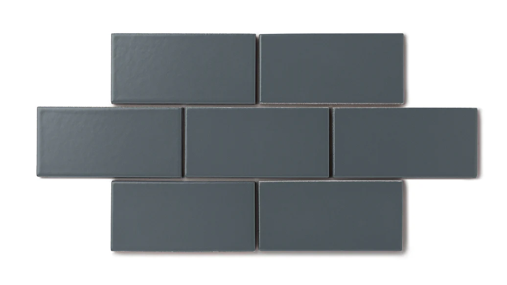 2x2 Straight Set Sheeted Natural Press Ceramic Mosaic Tile in Indigo Matte - Storm Tile LLC