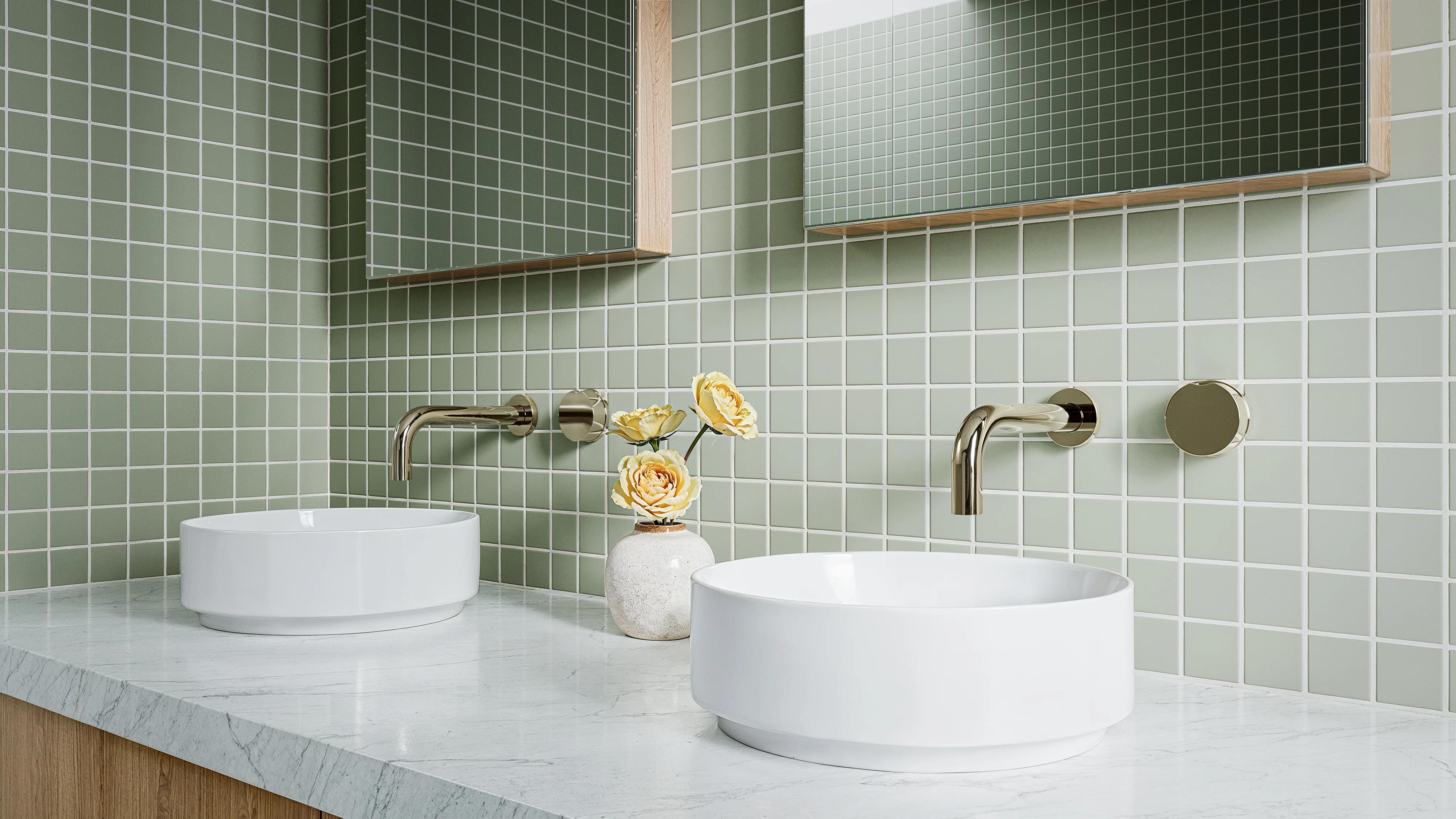 2x2 Straight Set Sheeted Natural Press Ceramic Mosaic Tile in Manzanita Matte - Storm Tile LLC