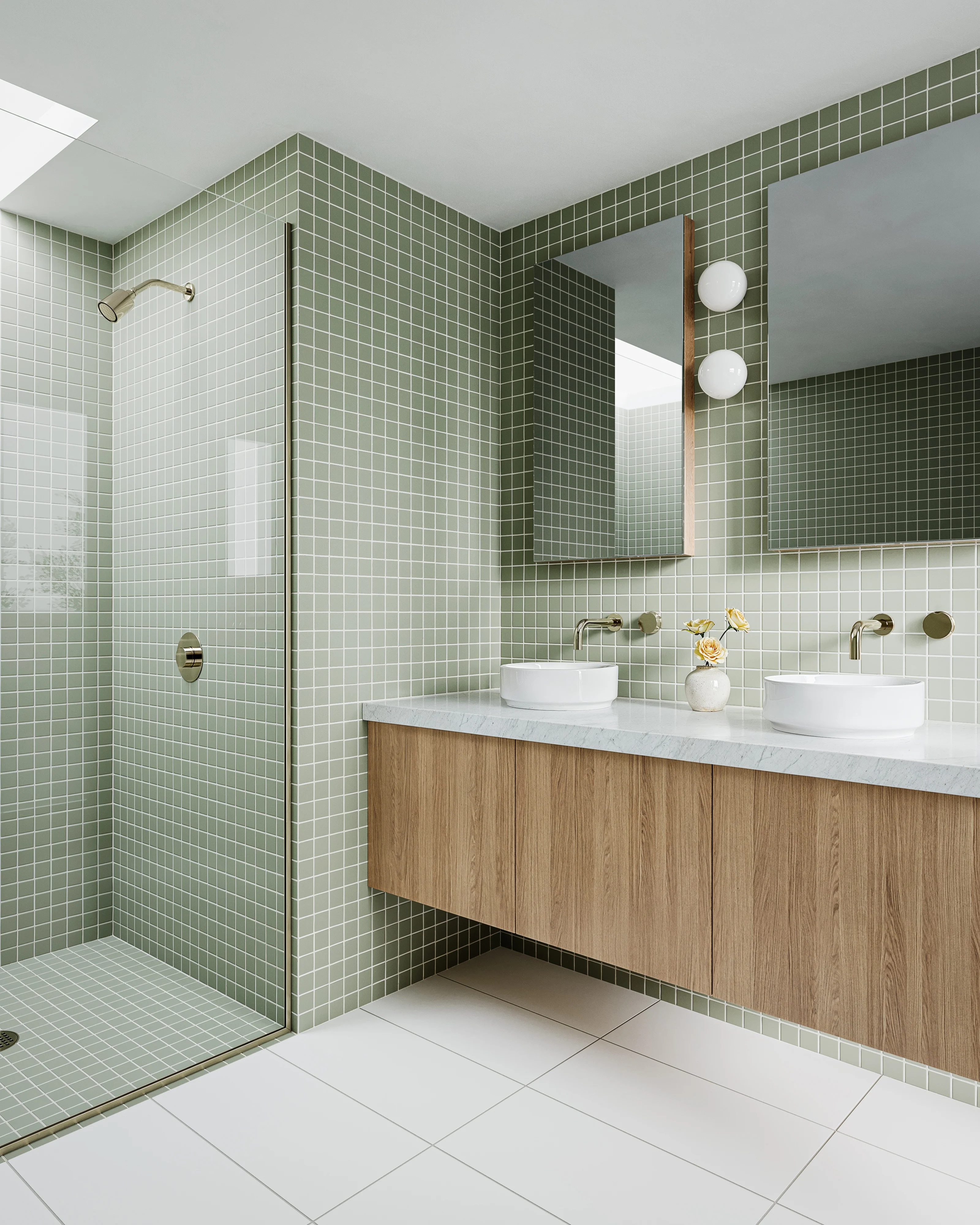 2x2 Straight Set Sheeted Natural Press Ceramic Mosaic Tile in Manzanita Matte - Storm Tile LLC