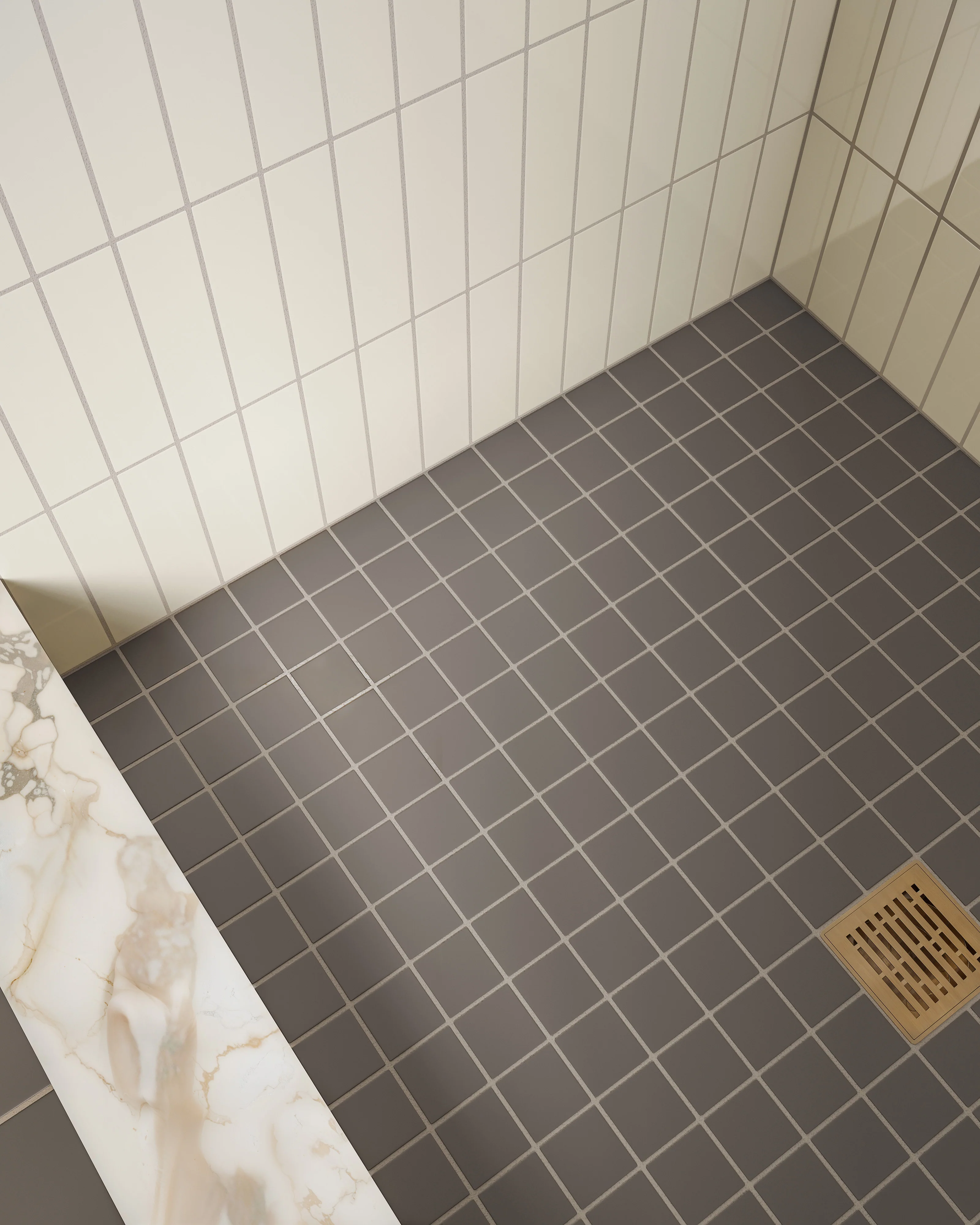 2x2 Straight Set Sheeted Natural Press Ceramic Mosaic Tile in Timberline Matte - Storm Tile LLC