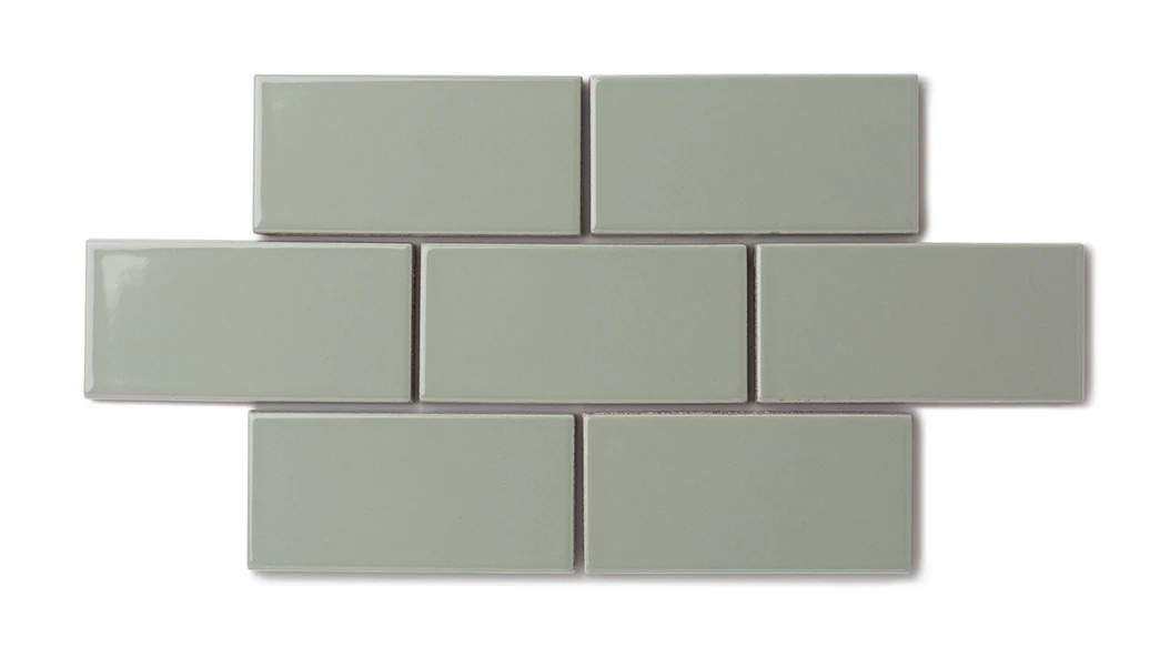 2x2 Straight Set Sheeted Natural Press Ceramic Mosaic Tile in Terre Verte Gloss - Storm Tile LLC