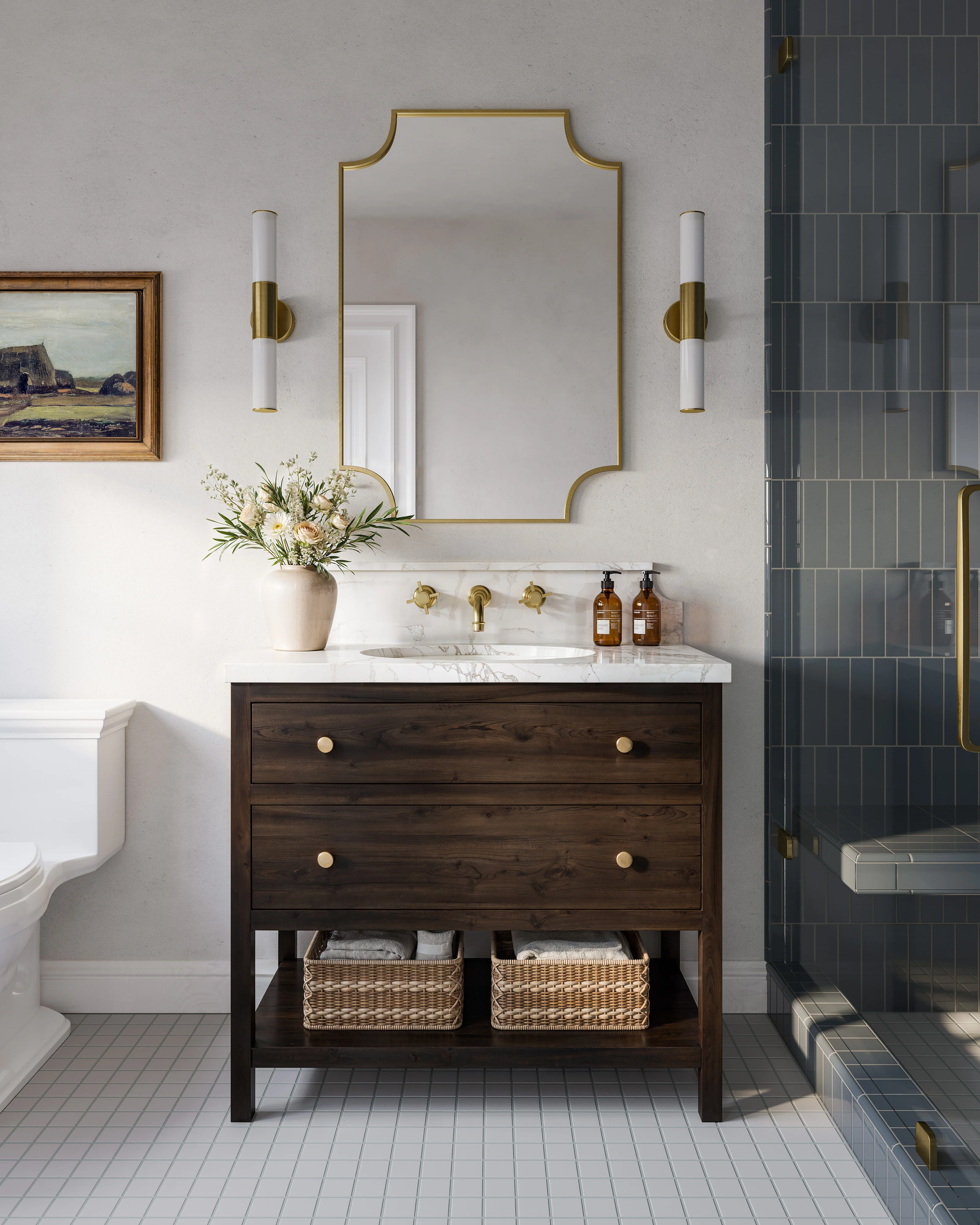 2x2 Straight Set Sheeted Natural Press Ceramic Mosaic Tile in Cloud Cover Matte - Storm Tile LLC