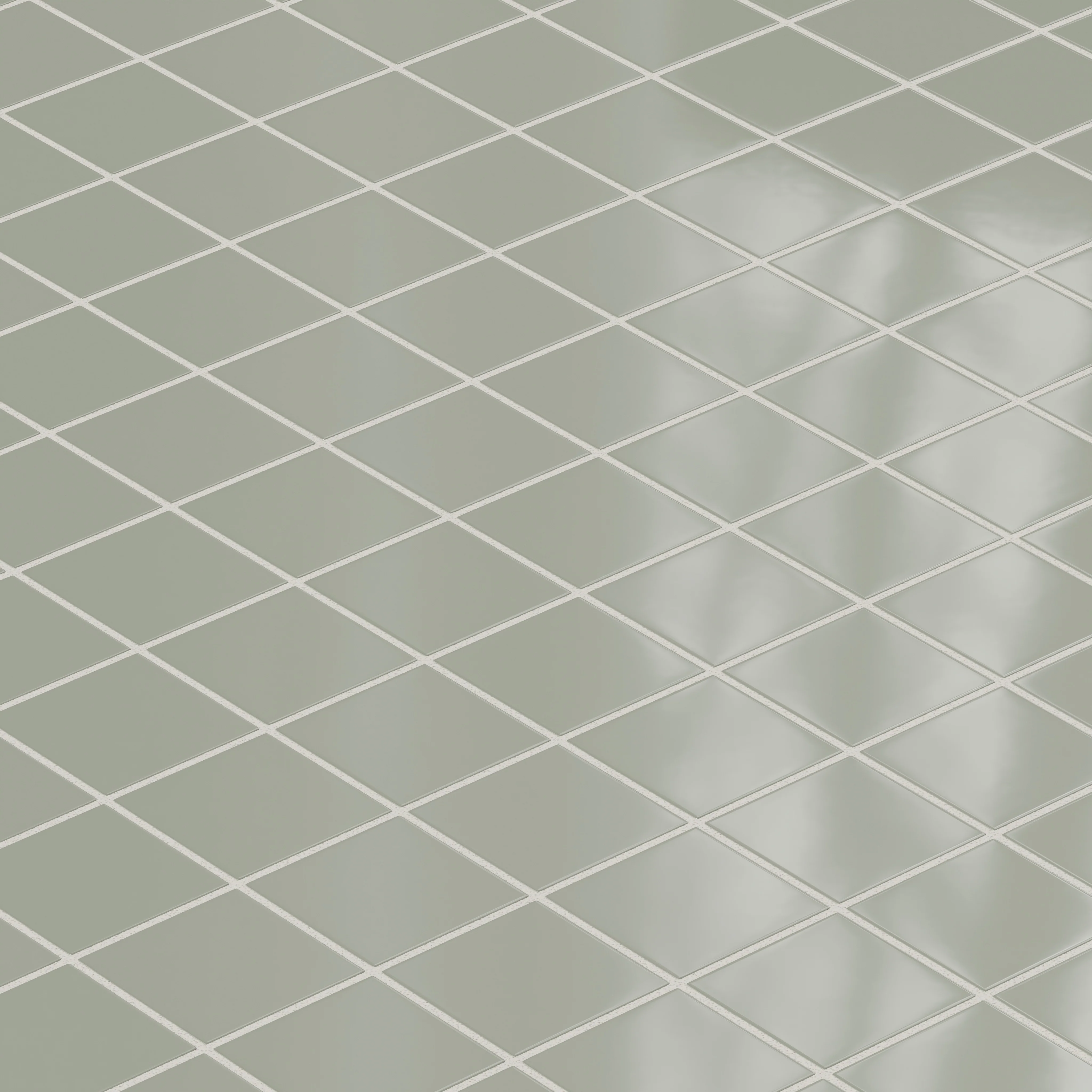 3x3 Straight Set Sheeted Natural Press Ceramic Mosaic Tile in Terre Verte Gloss - Storm Tile LLC