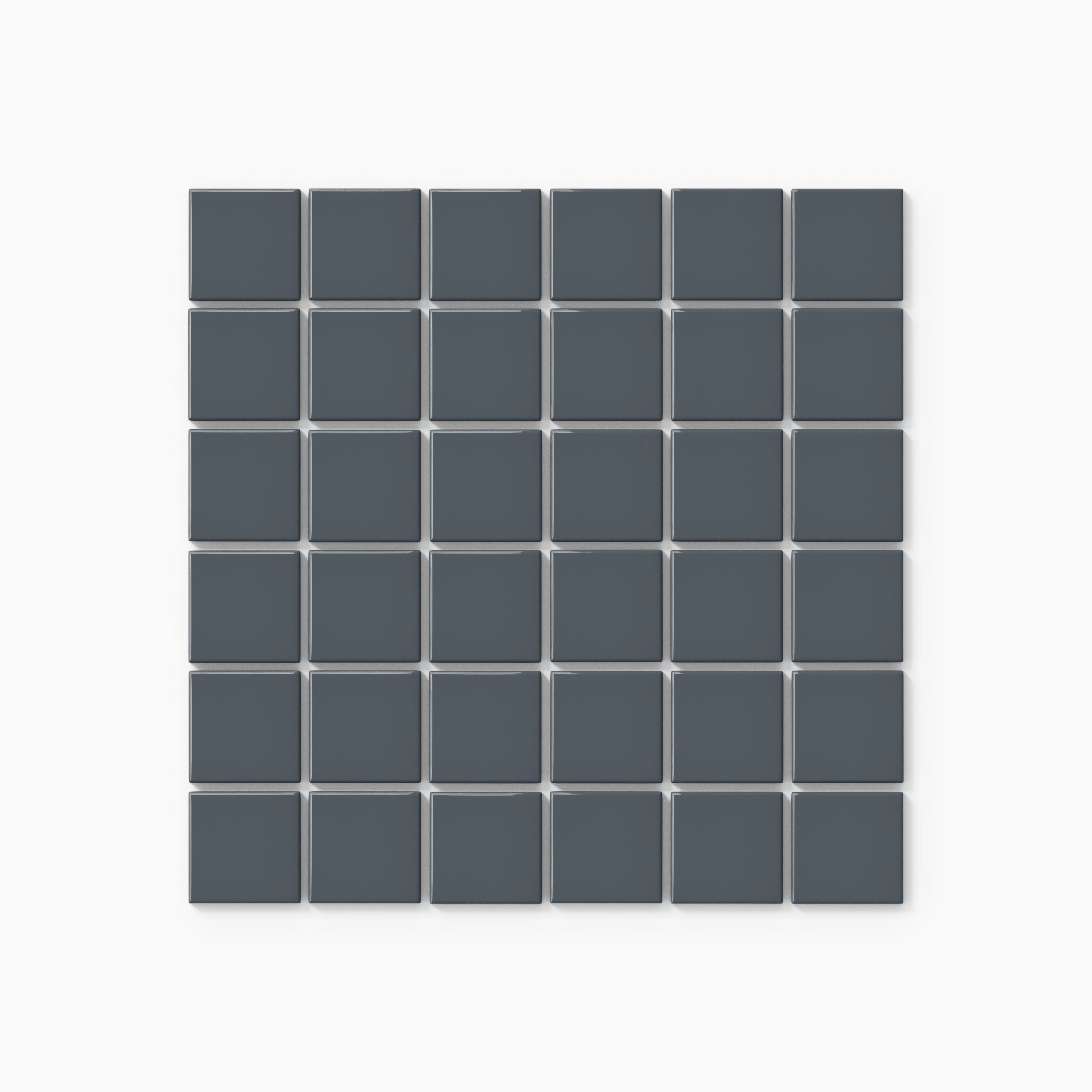 2x2 Straight Set Sheeted Natural Press Ceramic Mosaic Tile in Indigo Gloss - Storm Tile LLC
