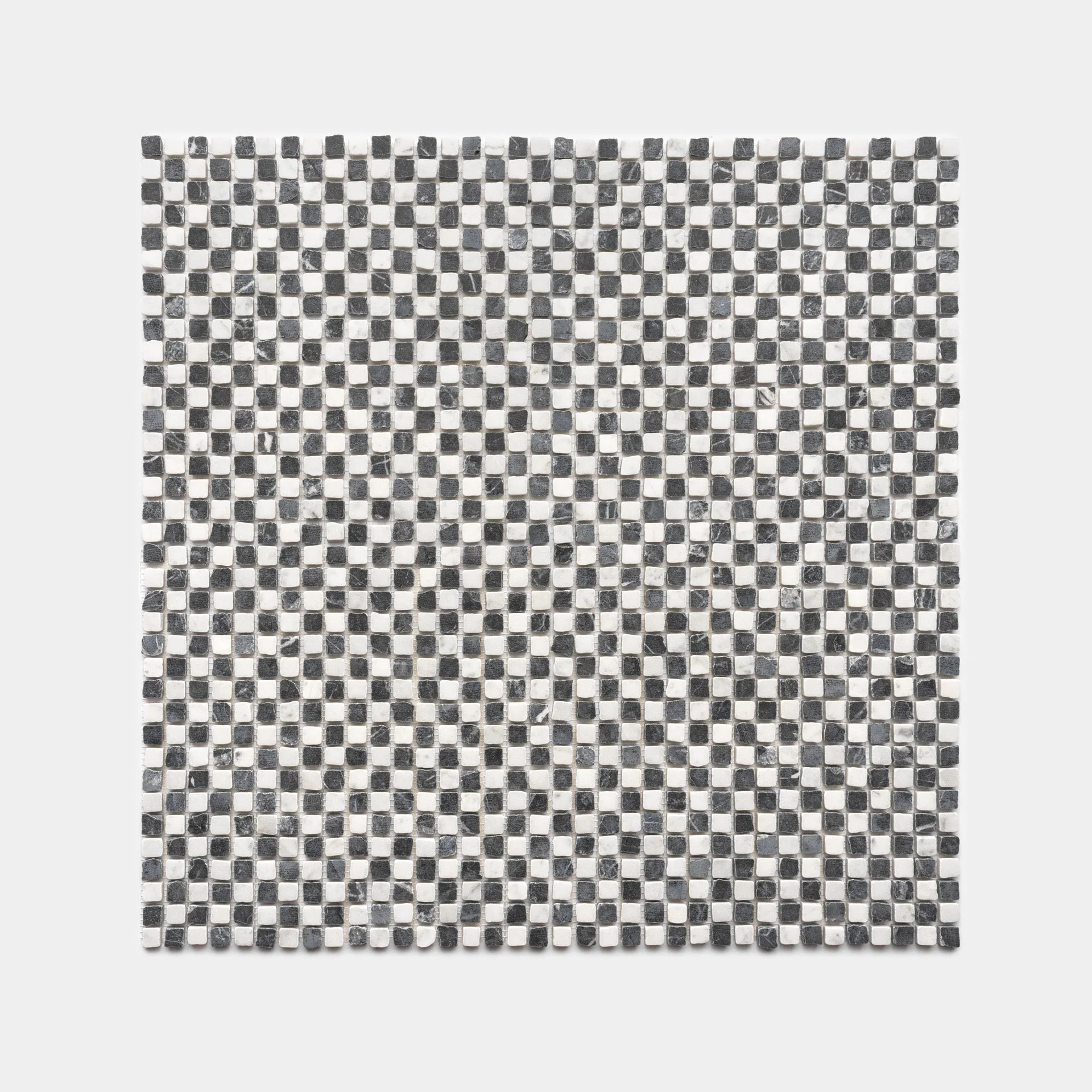 Mini Check in Carrara + Grigio Carnico - Storm Tile LLC