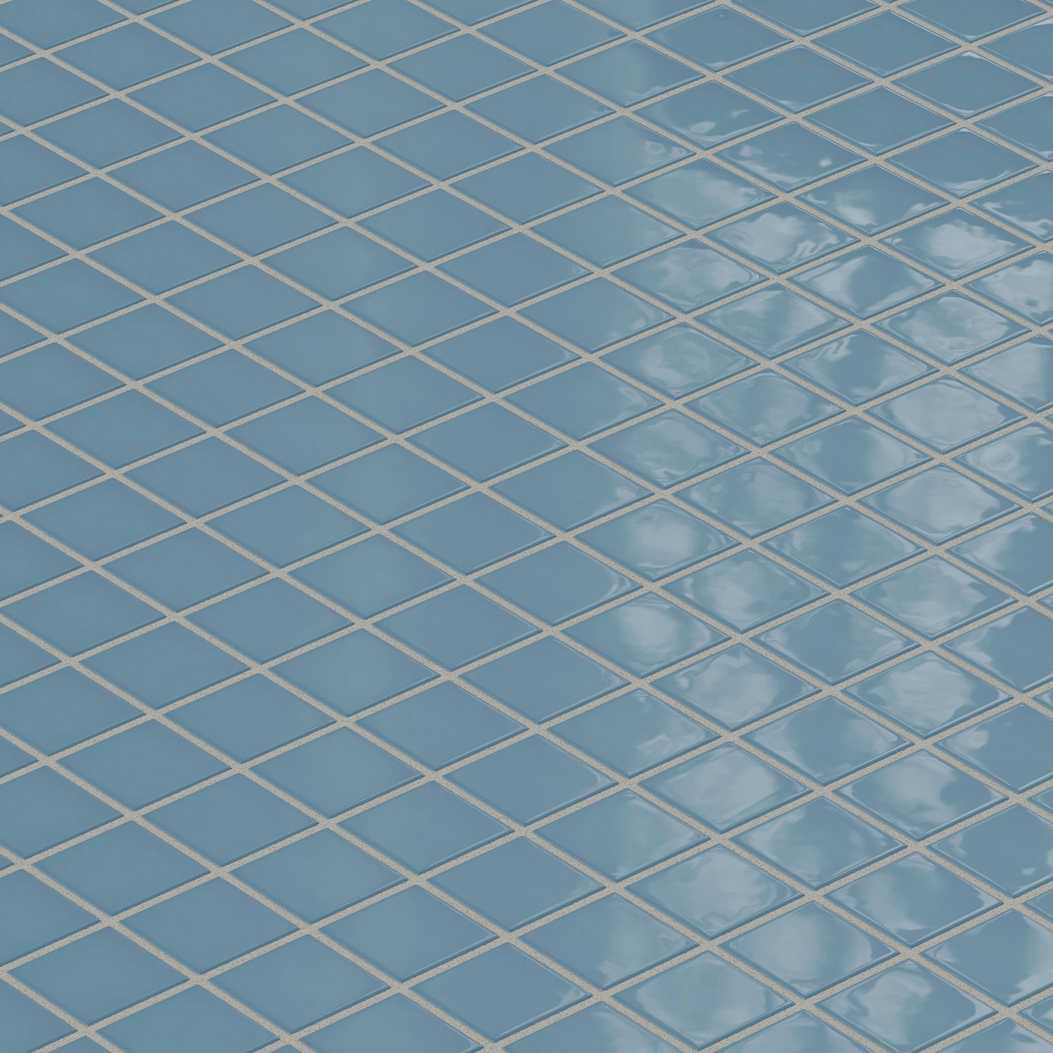 2x2 Straight Set Sheeted Natural Press Ceramic Mosaic Tile in Azurite Gloss - Storm Tile LLC
