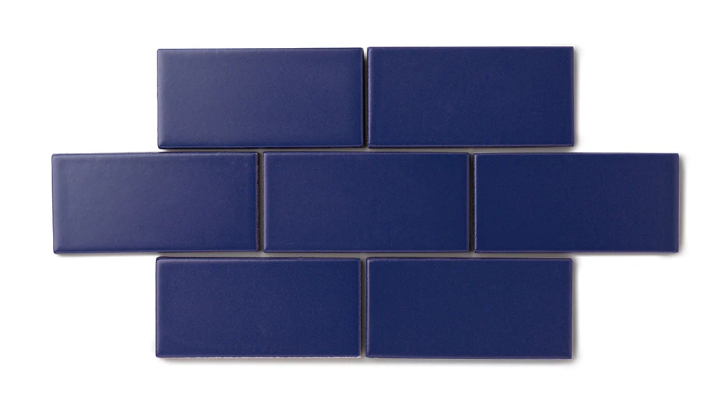 2x2 Straight Set Sheeted Natural Press Ceramic Mosaic Tile in Ultramarine Matte - Storm Tile LLC
