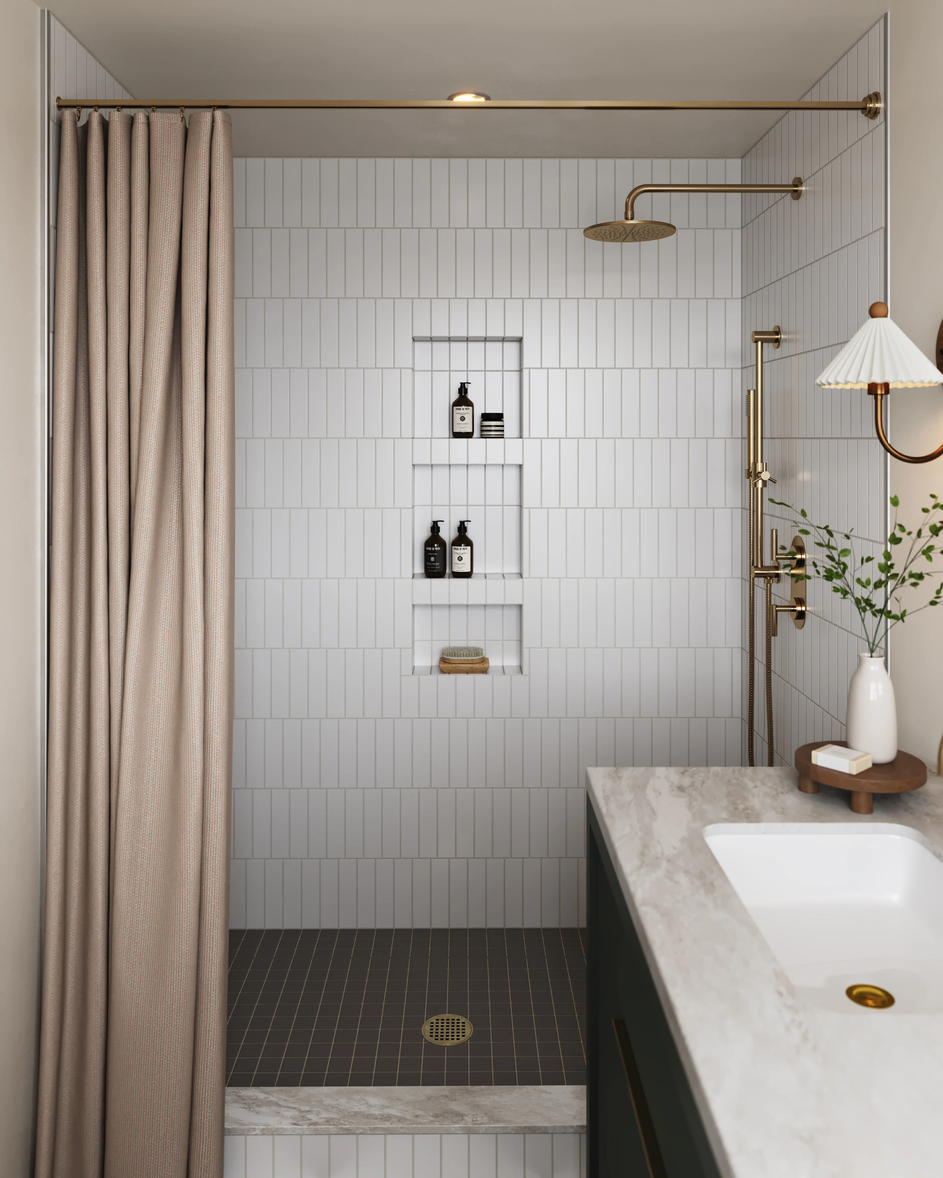2x2 Straight Set Sheeted Natural Press Ceramic Mosaic Tile in Timberline Matte - Storm Tile LLC