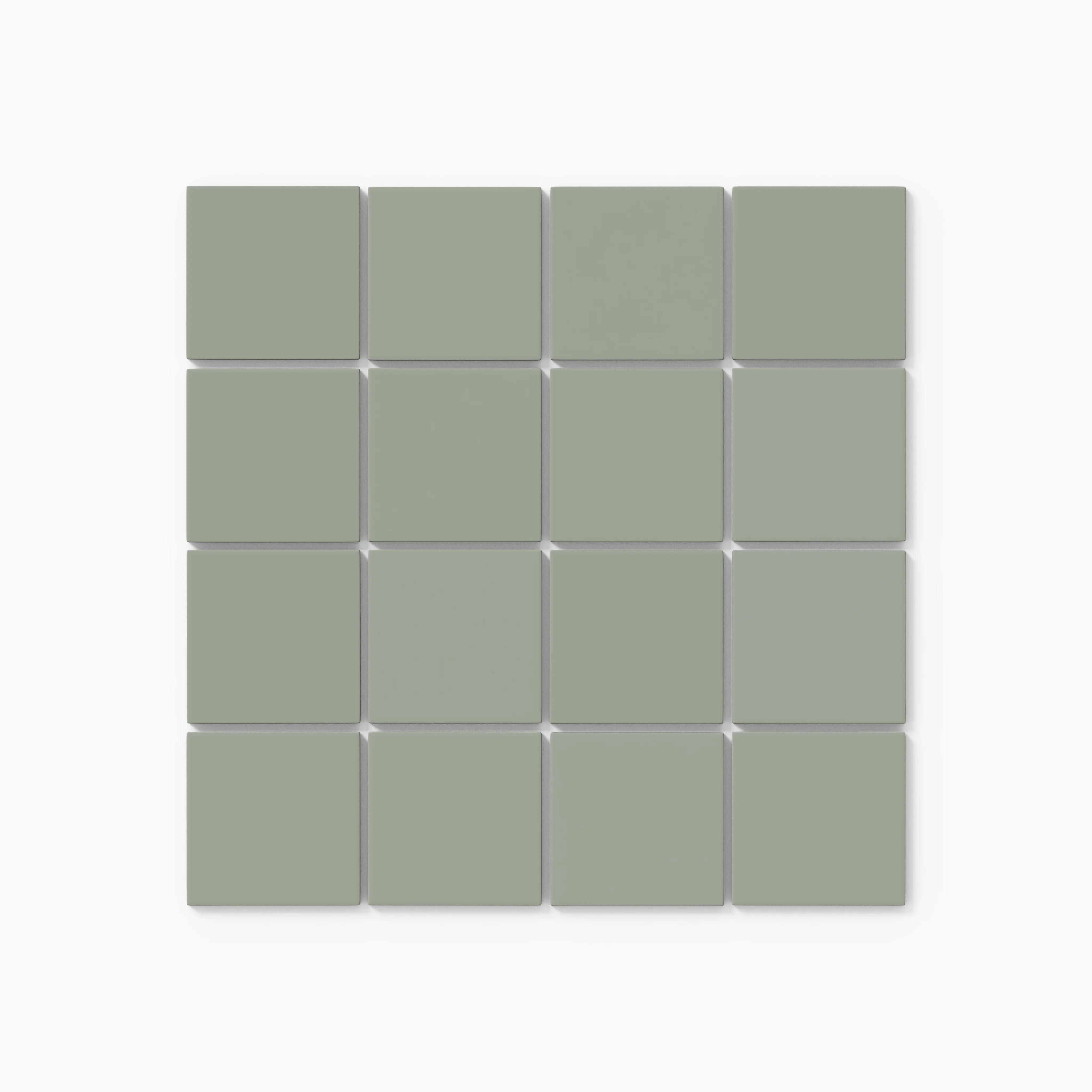 3x3 Straight Set Sheeted Natural Press Ceramic Mosaic Tile in Terre Verte Matte - Storm Tile LLC