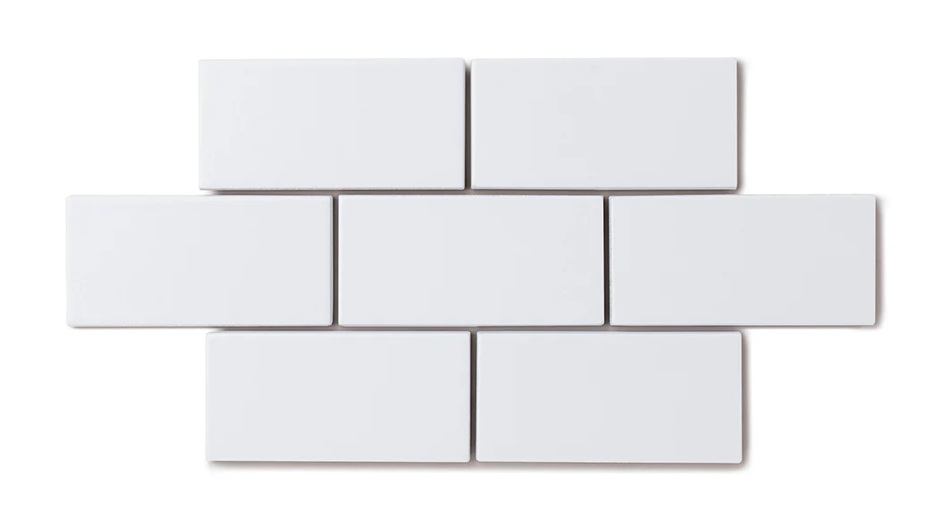 2x4 Straight Set Sheeted Natural Press Ceramic Mosaic Tile in Tin Oxide Matte - Storm Tile LLC