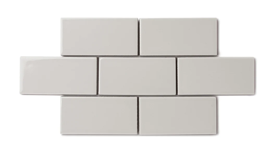 2x2 Straight Set Sheeted Natural Press Ceramic Mosaic Tile in Titanium Grey Gloss - Storm Tile LLC