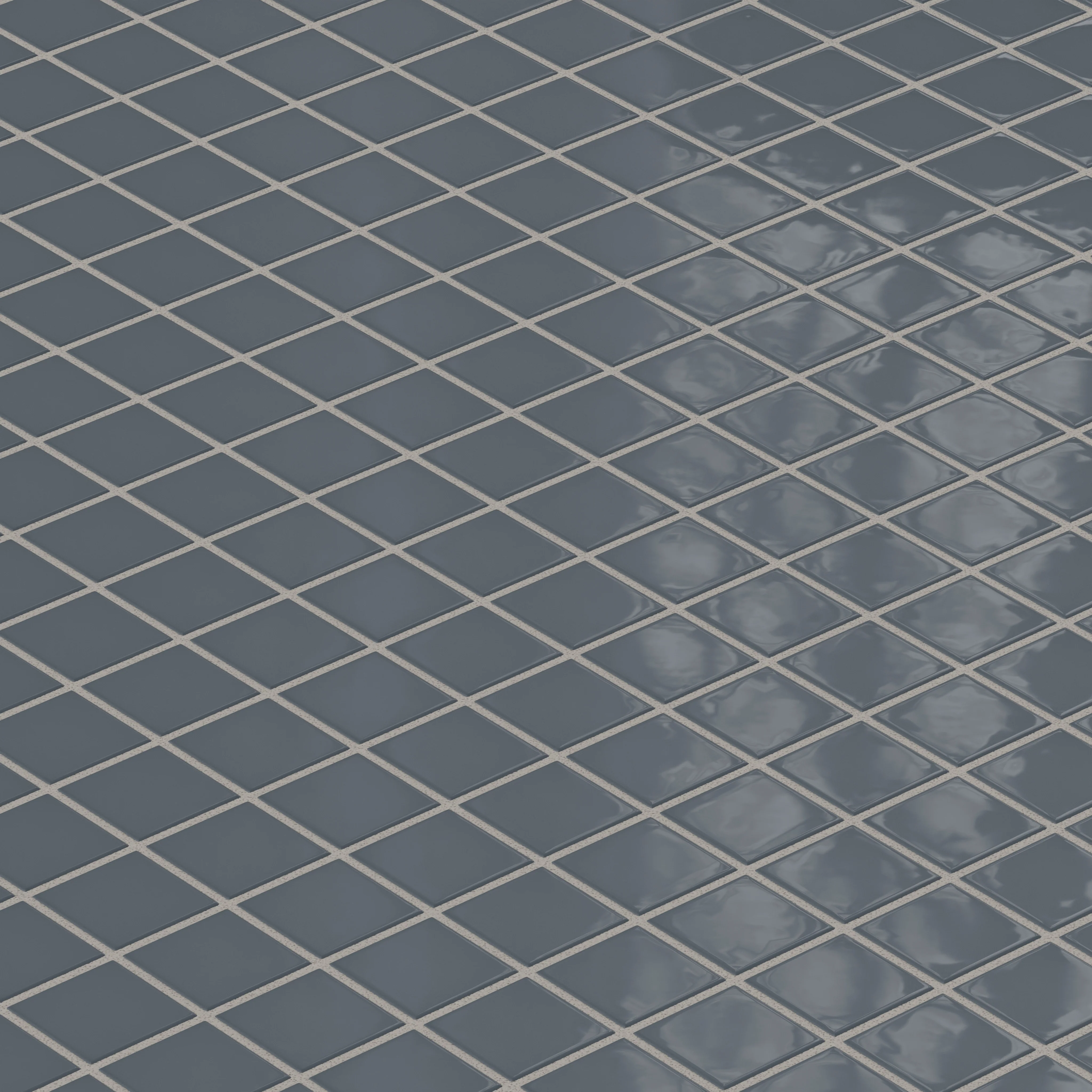 2x2 Straight Set Sheeted Natural Press Ceramic Mosaic Tile in Indigo Gloss - Storm Tile LLC
