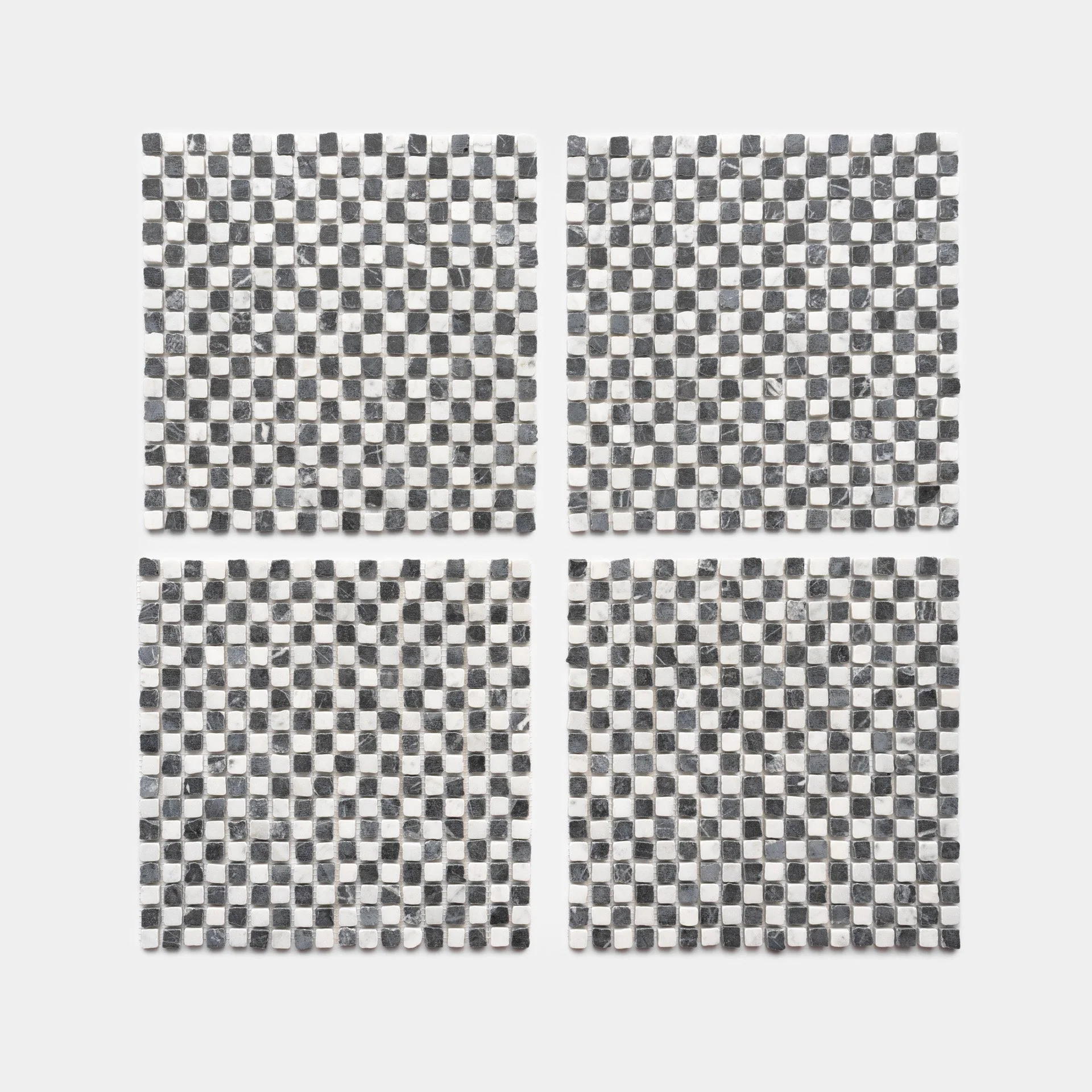Mini Check in Carrara + Grigio Carnico - Storm Tile LLC