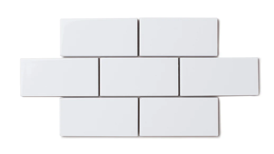 3x3 Straight Set Sheeted Natural Press Ceramic Mosaic Tile in Tin Oxide Gloss - Storm Tile LLC