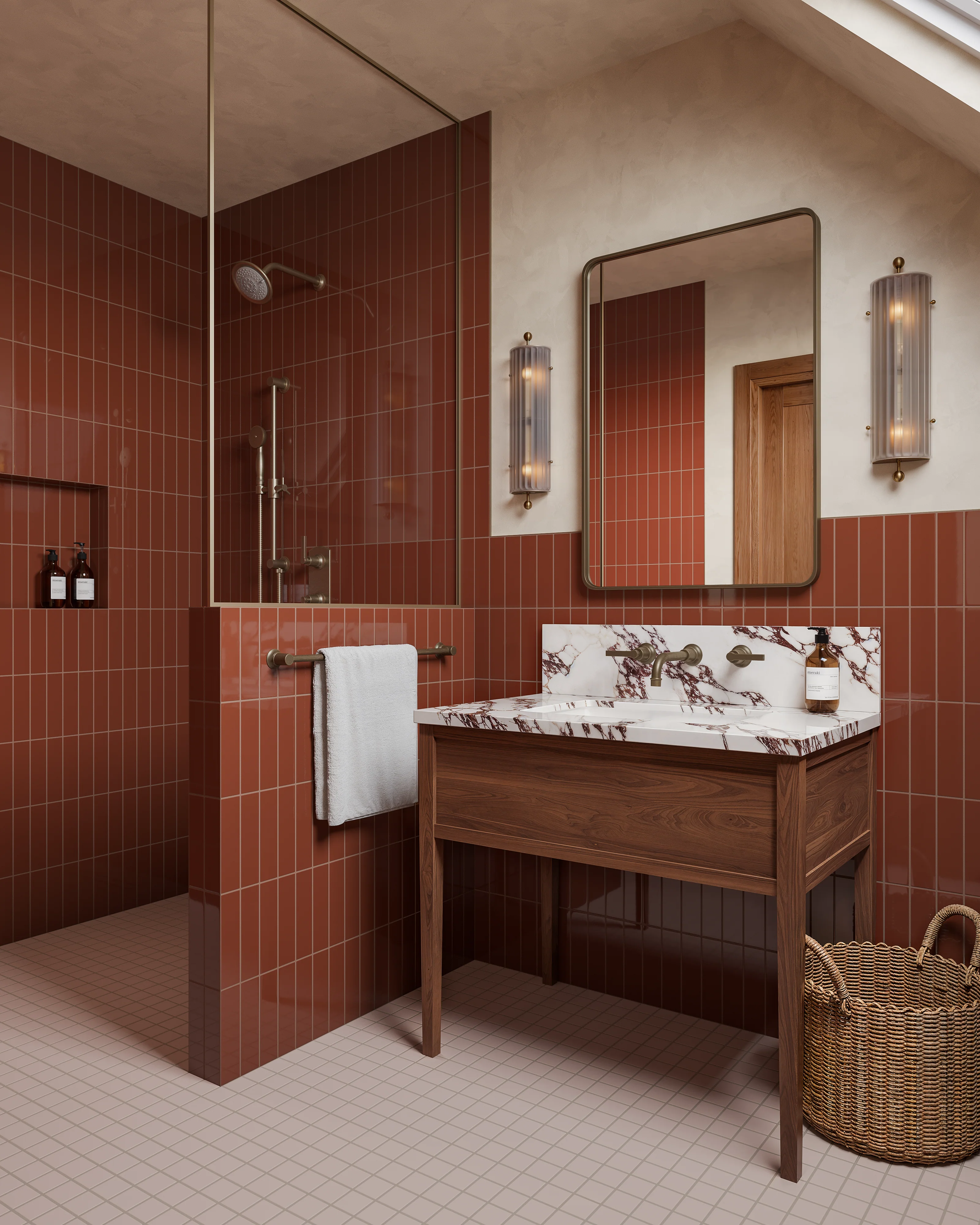 2x2 Straight Set Sheeted Natural Press Ceramic Mosaic Tile in Tyrian Purple Matte - Storm Tile LLC