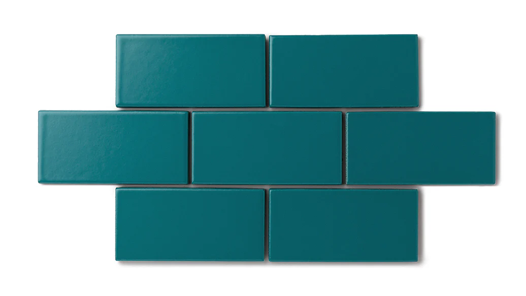 2x2 Straight Set Sheeted Natural Press Ceramic Mosaic Tile in Maya Blue Matte - Storm Tile LLC