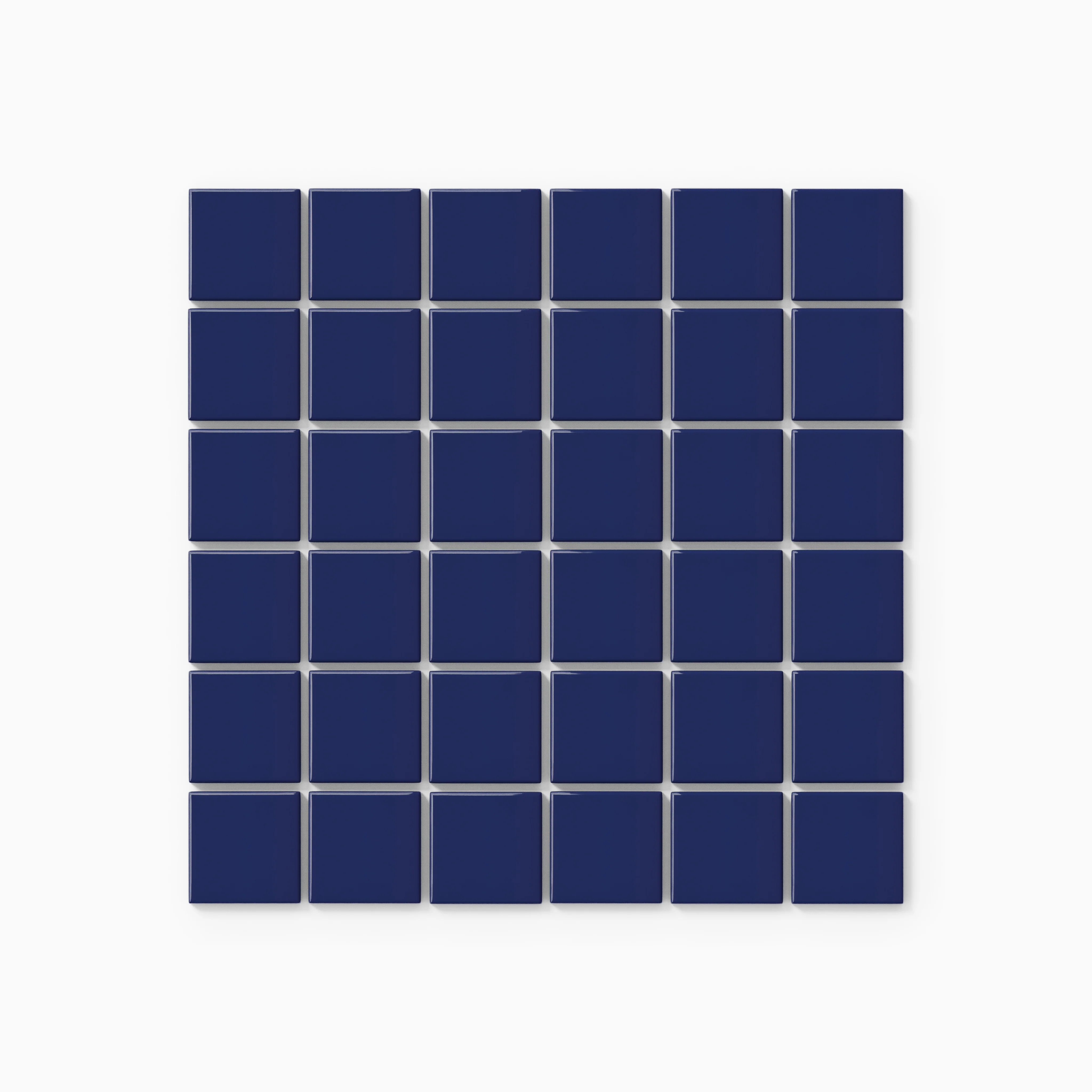 2x2 Straight Set Sheeted Natural Press Ceramic Mosaic Tile in Ultramarine Gloss - Storm Tile LLC