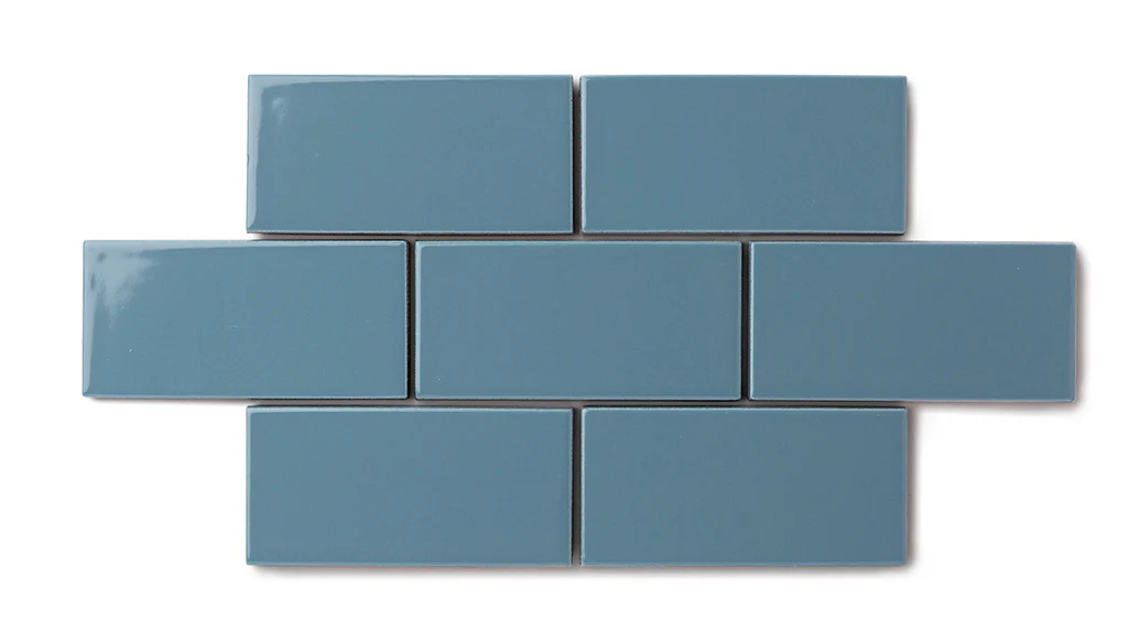 2x2 Straight Set Sheeted Natural Press Ceramic Mosaic Tile in Azurite Gloss - Storm Tile LLC