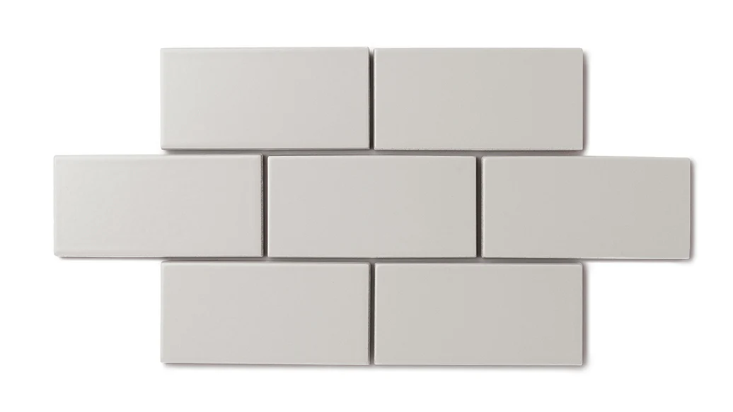 2x4 Half Offset Sheeted Natural Press Ceramic Mosaic Tile in Titanium Grey Matte - Storm Tile LLC