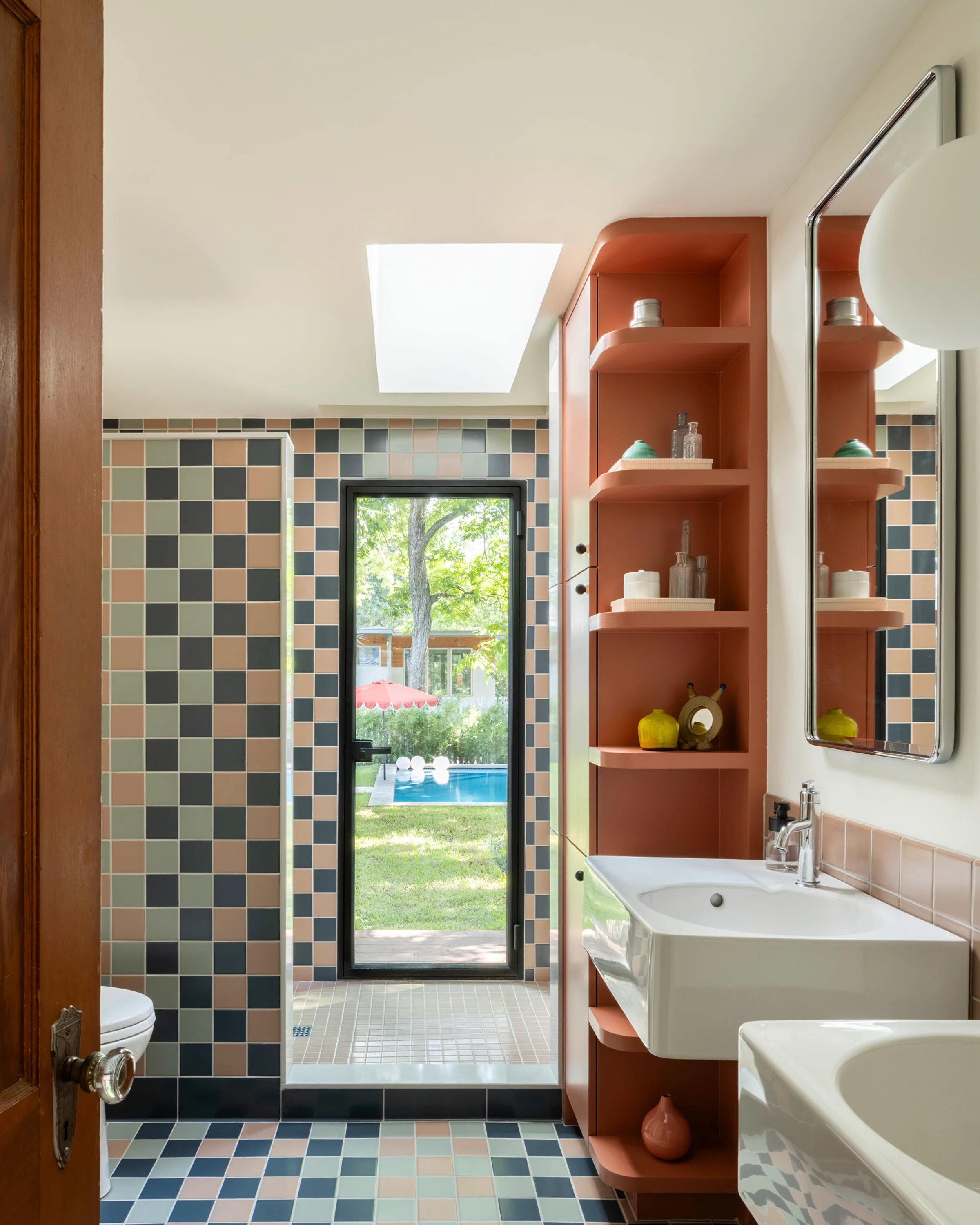 2x2 Straight Set Sheeted Natural Press Ceramic Mosaic Tile in Red Jasper Matte - Storm Tile LLC