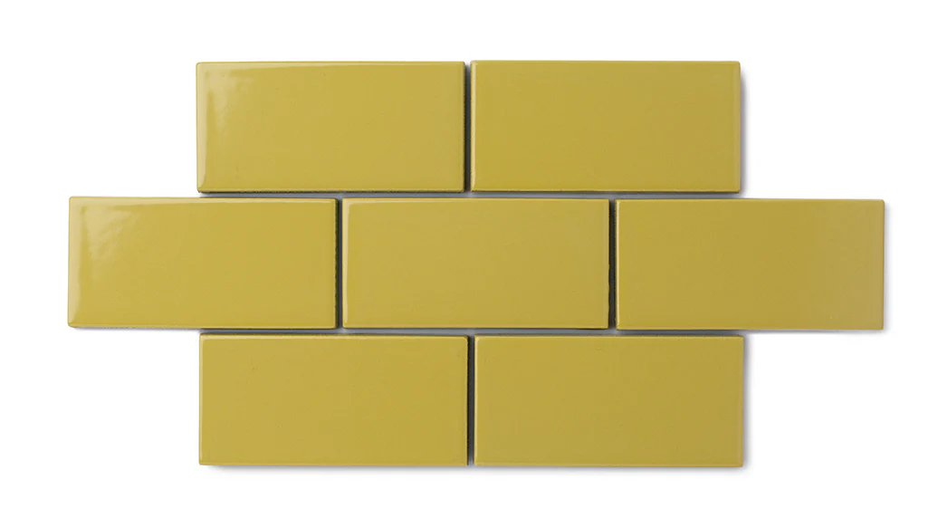 2x2 Straight Set Sheeted Natural Press Ceramic Mosaic Tile in Azo Green Gloss - Storm Tile LLC
