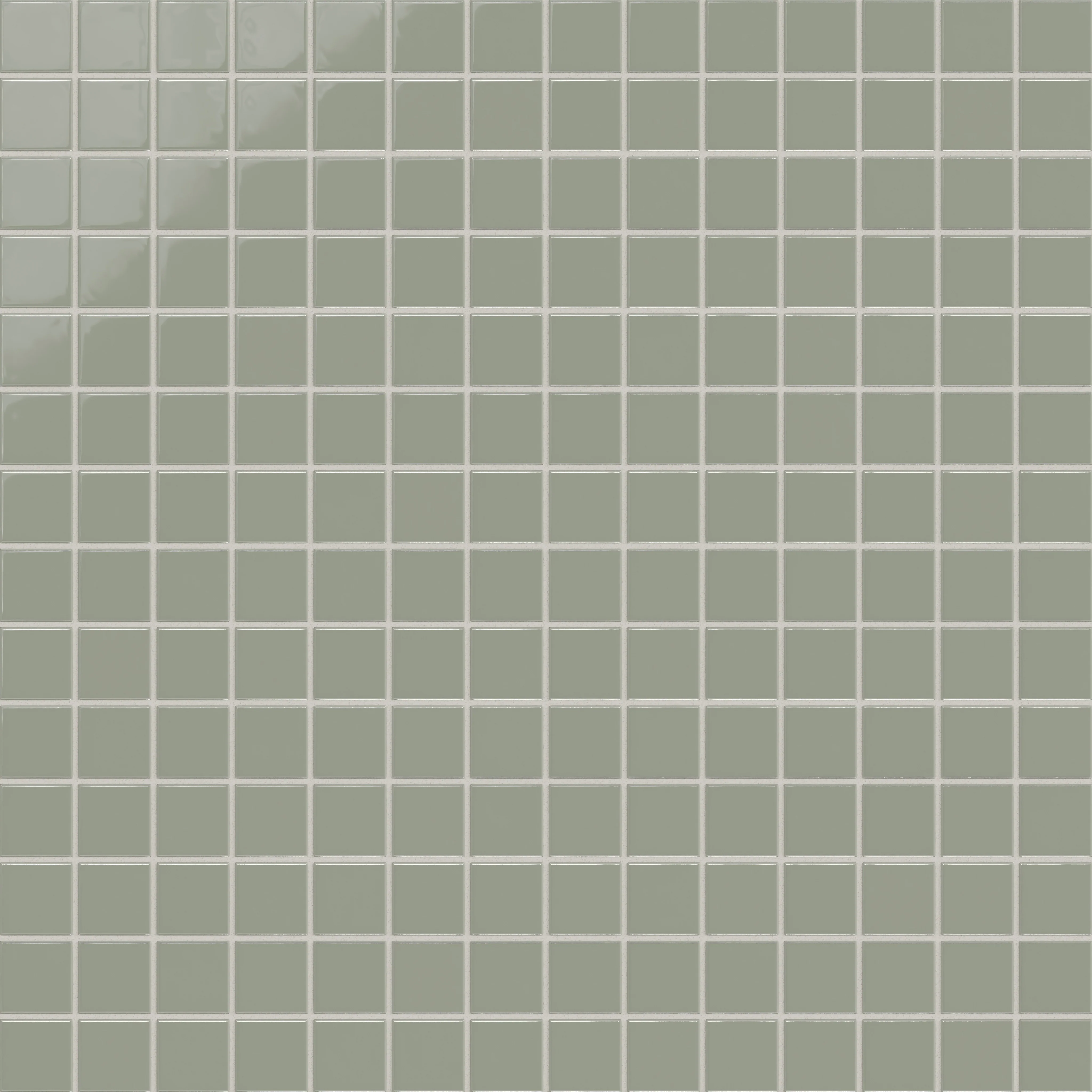 2x2 Straight Set Sheeted Natural Press Ceramic Mosaic Tile in Terre Verte Gloss - Storm Tile LLC